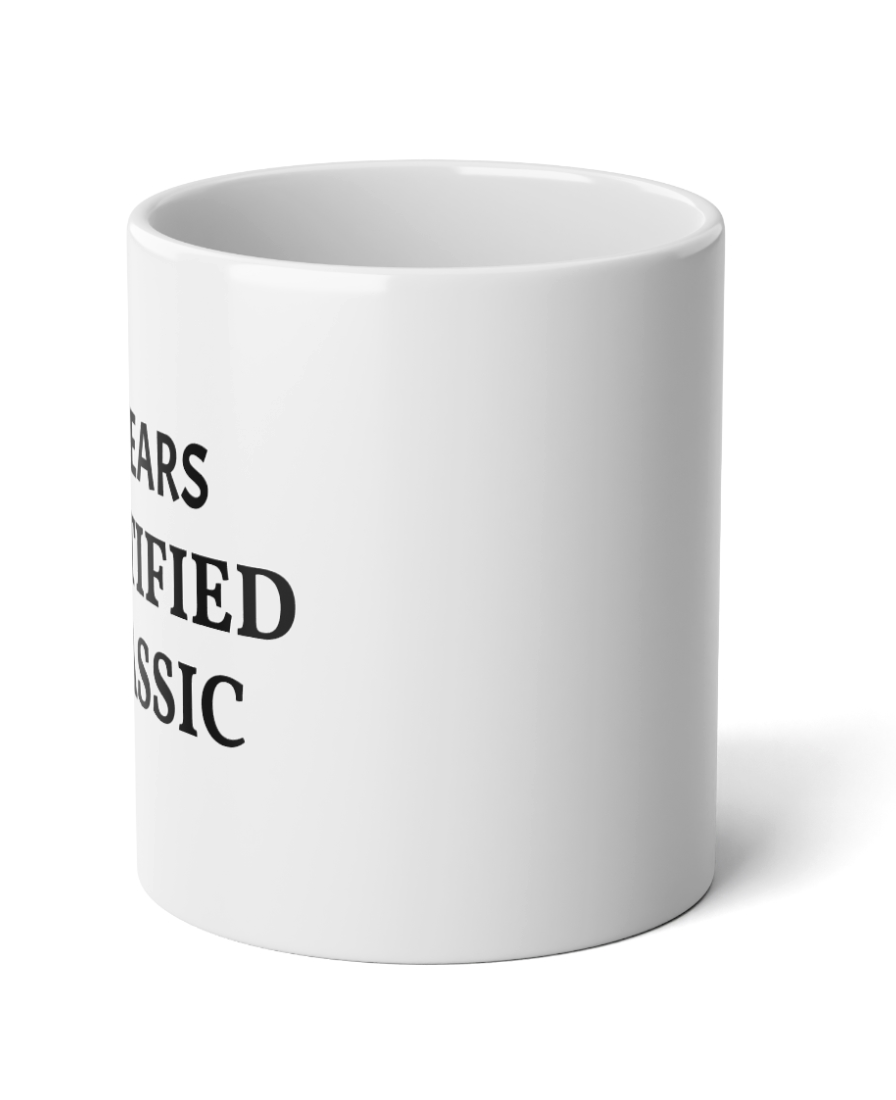 20oz Jumbo Coffee Mug - "60 Years Certified Classic" Retro Typography Gift