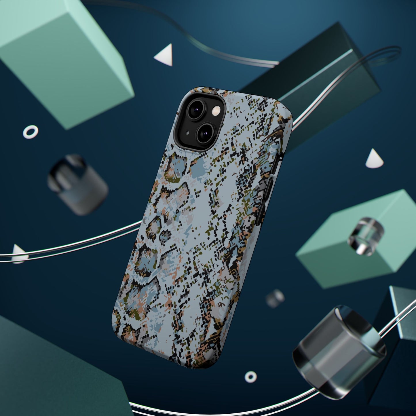 Blue Snake Skin Magnetic Impact Phone Case