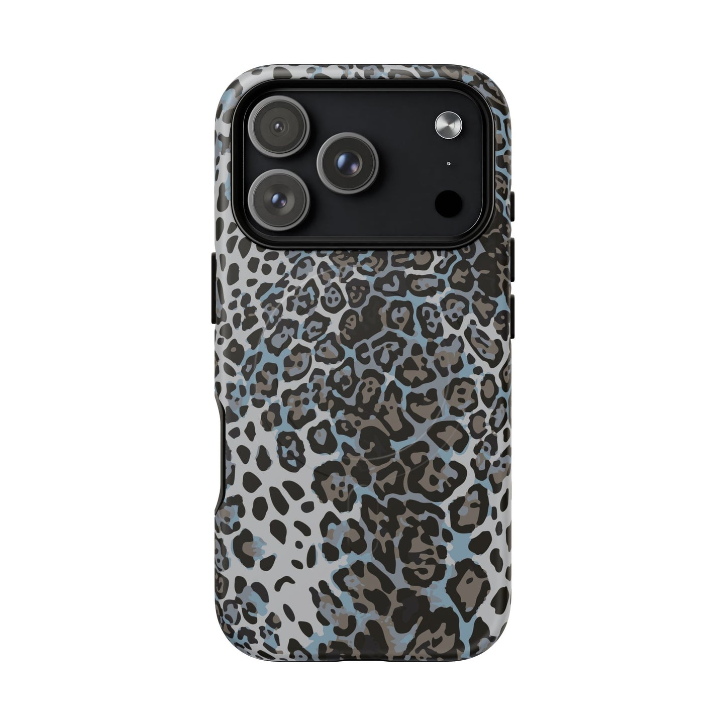 Magnetic Phone Case — Blue Leopard Print Tough Protective Cover