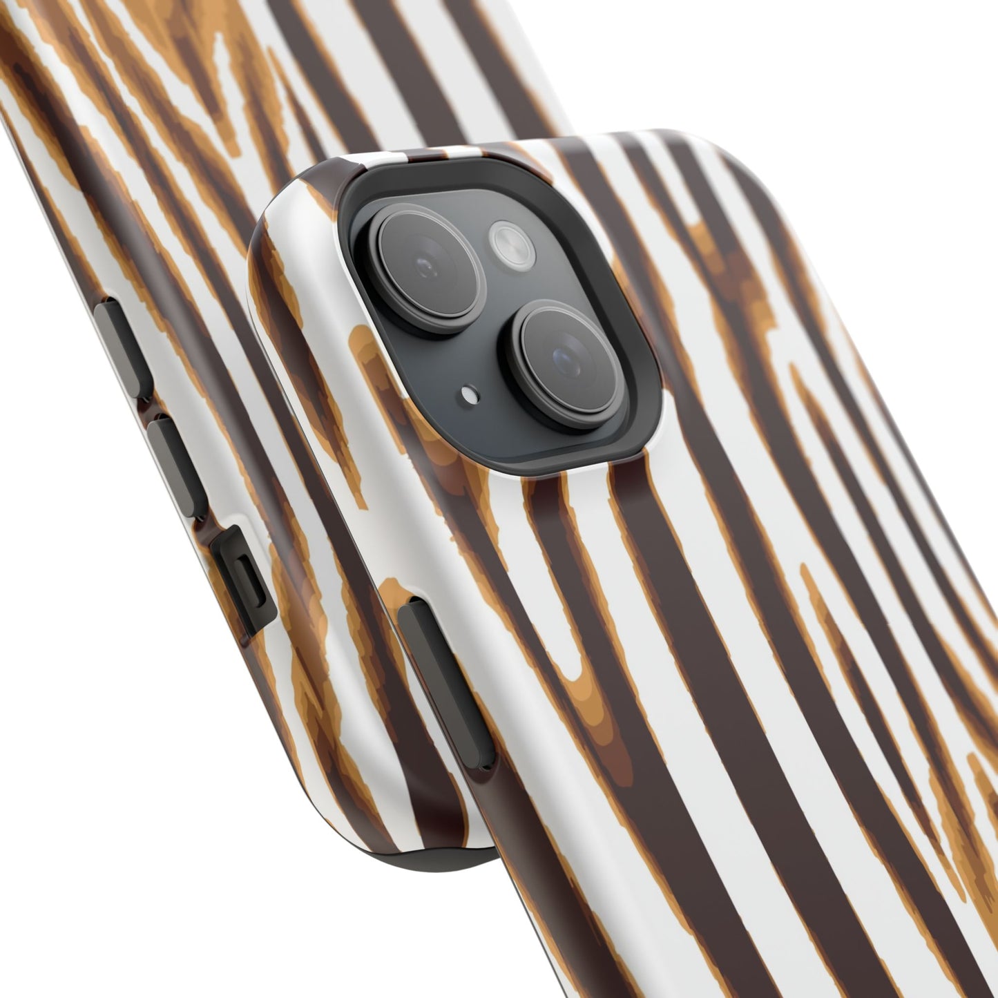 Magnetic Impact-Resistant Phone Case — Brown Zebra Stripe Designer Cover