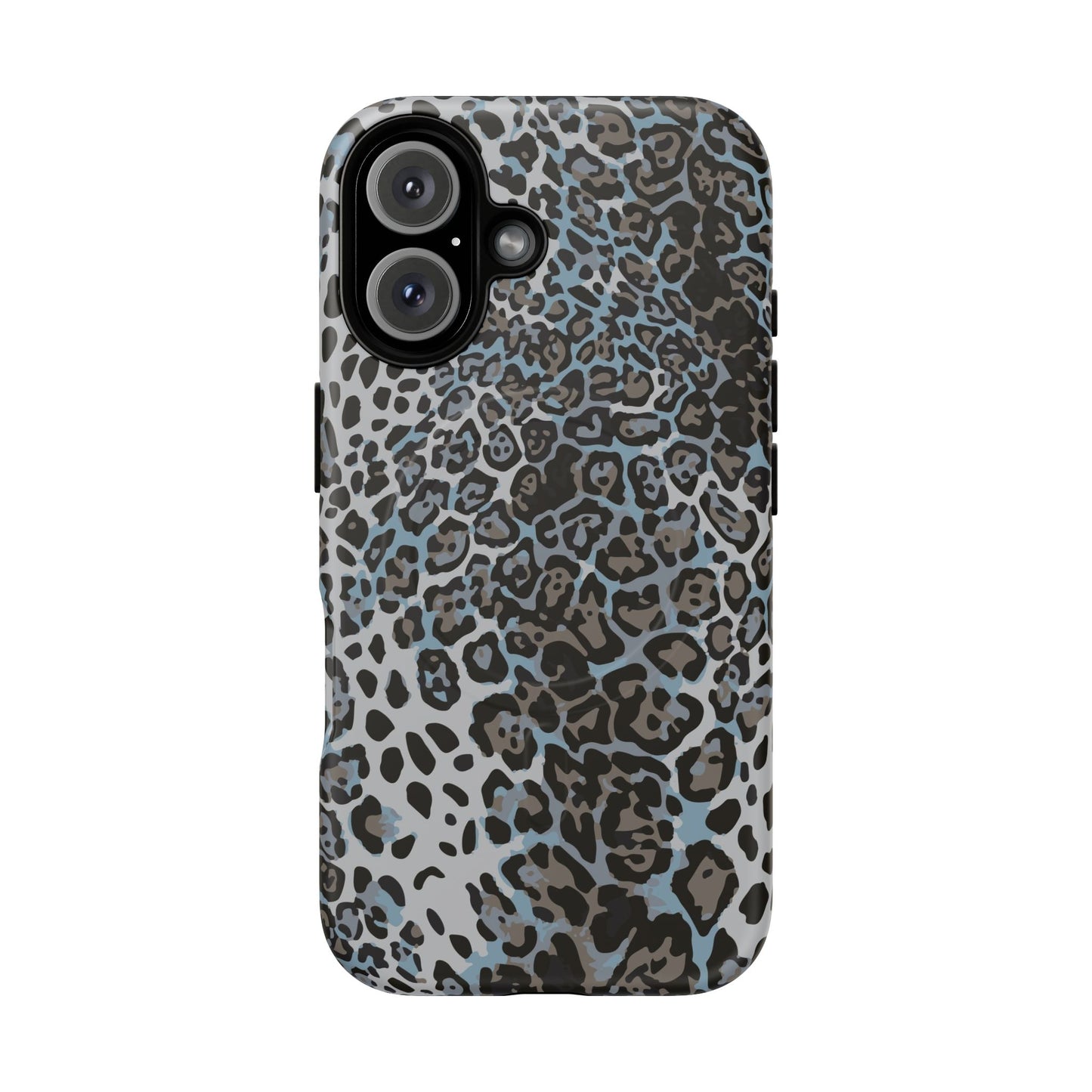 Magnetic Phone Case — Blue Leopard Print Tough Protective Cover