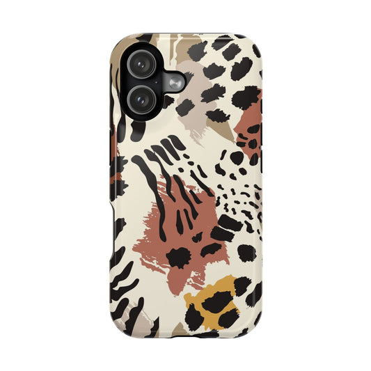 Leopard Abstract Magnetic Phone Case — Impact-Resistant Protective Cover