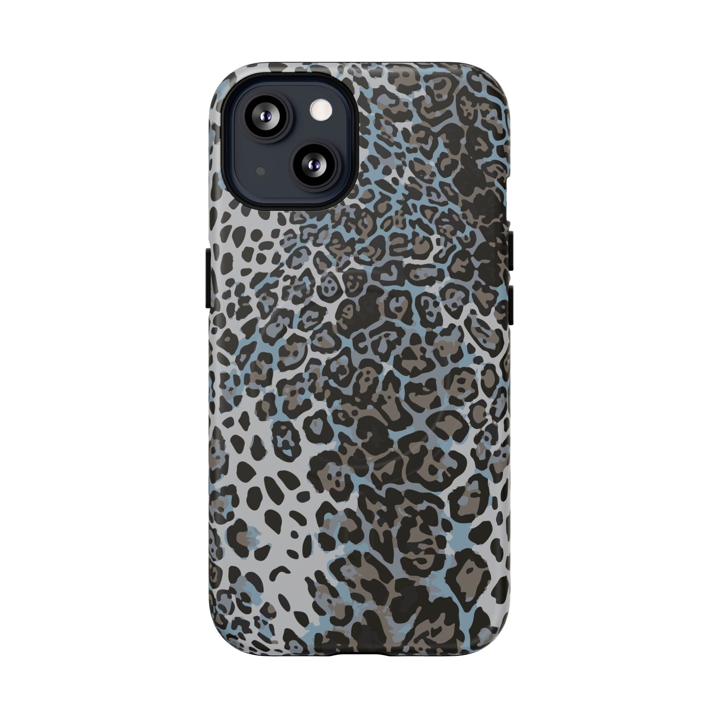 Magnetic Phone Case — Blue Leopard Print Tough Protective Cover