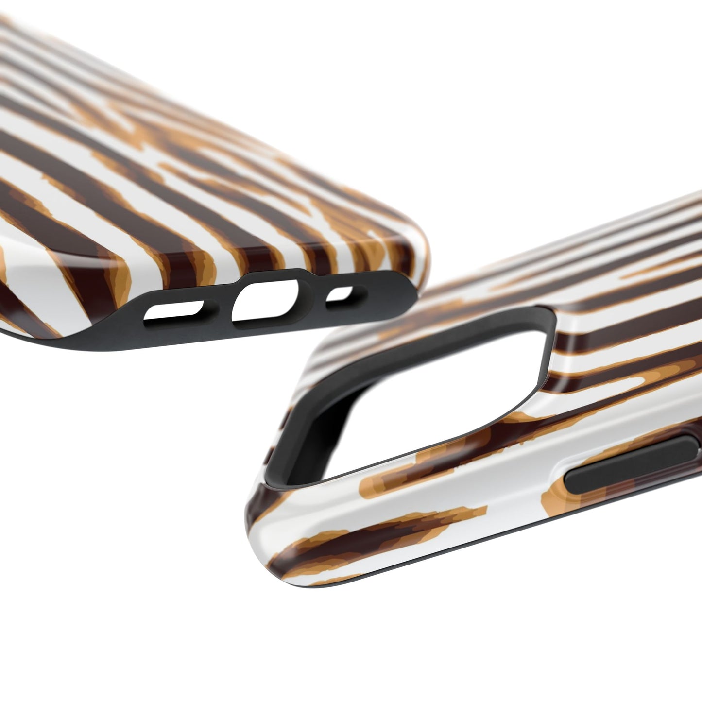 Magnetic Impact-Resistant Phone Case — Brown Zebra Stripe Designer Cover