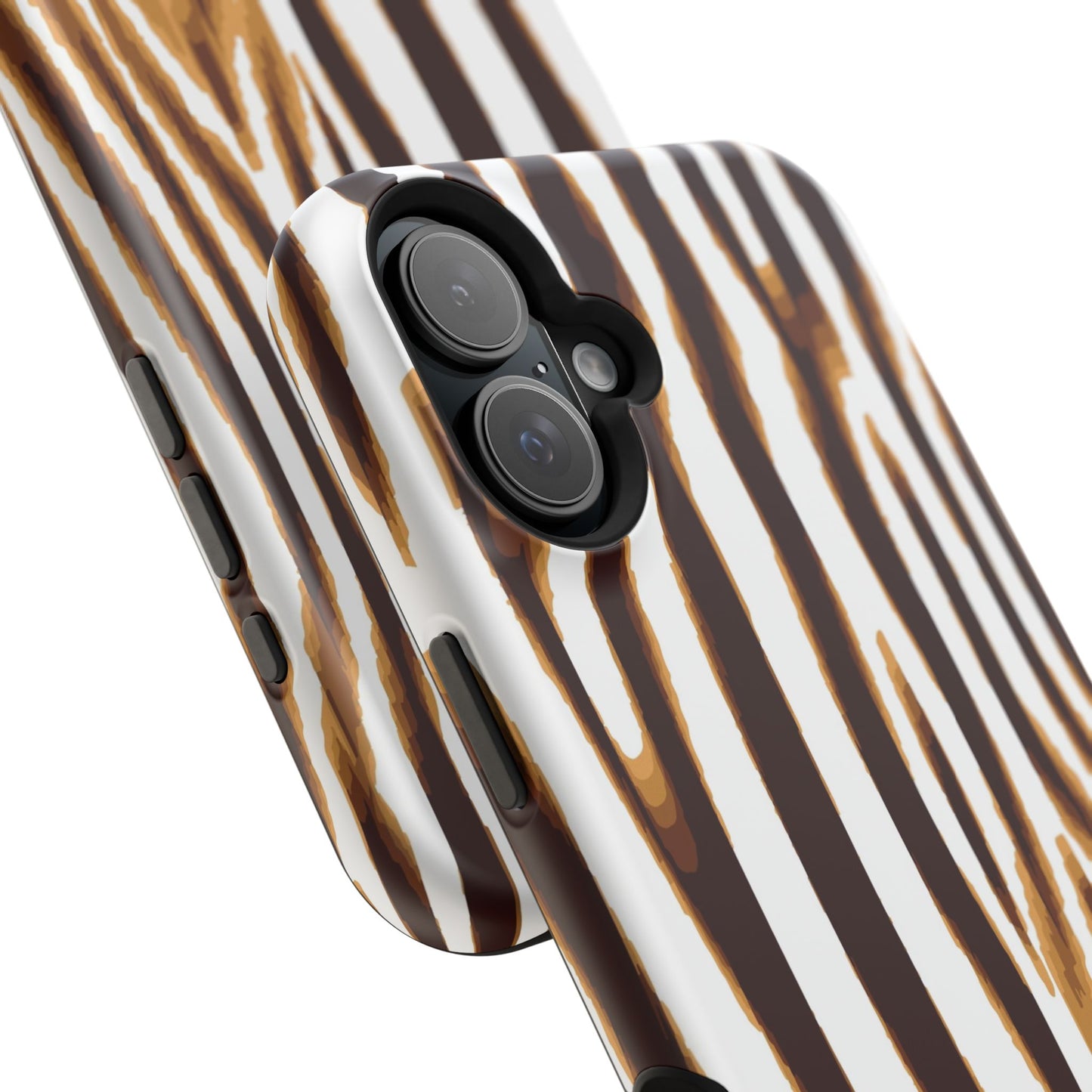 Magnetic Impact-Resistant Phone Case — Brown Zebra Stripe Designer Cover