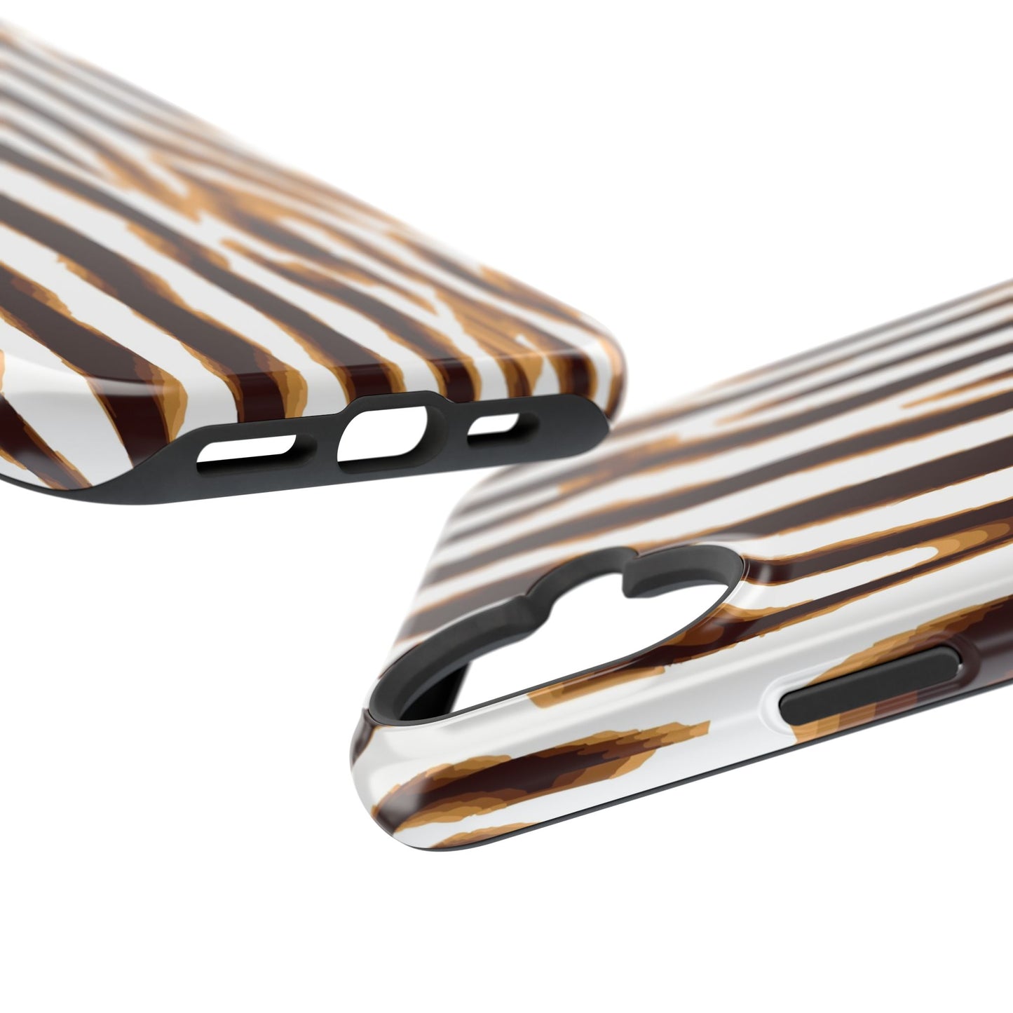 Magnetic Impact-Resistant Phone Case — Brown Zebra Stripe Designer Cover