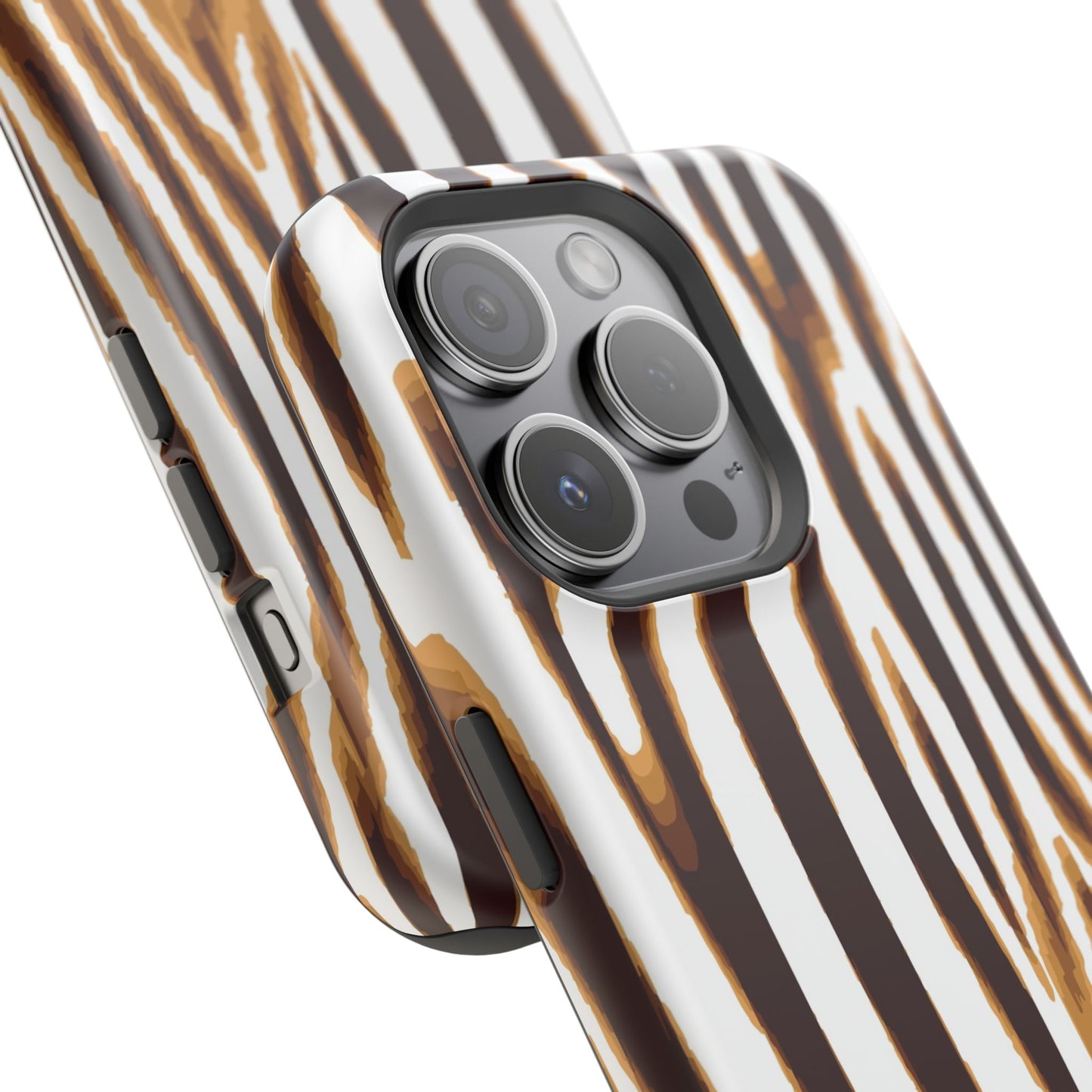 Magnetic Impact-Resistant Phone Case — Brown Zebra Stripe Designer Cover