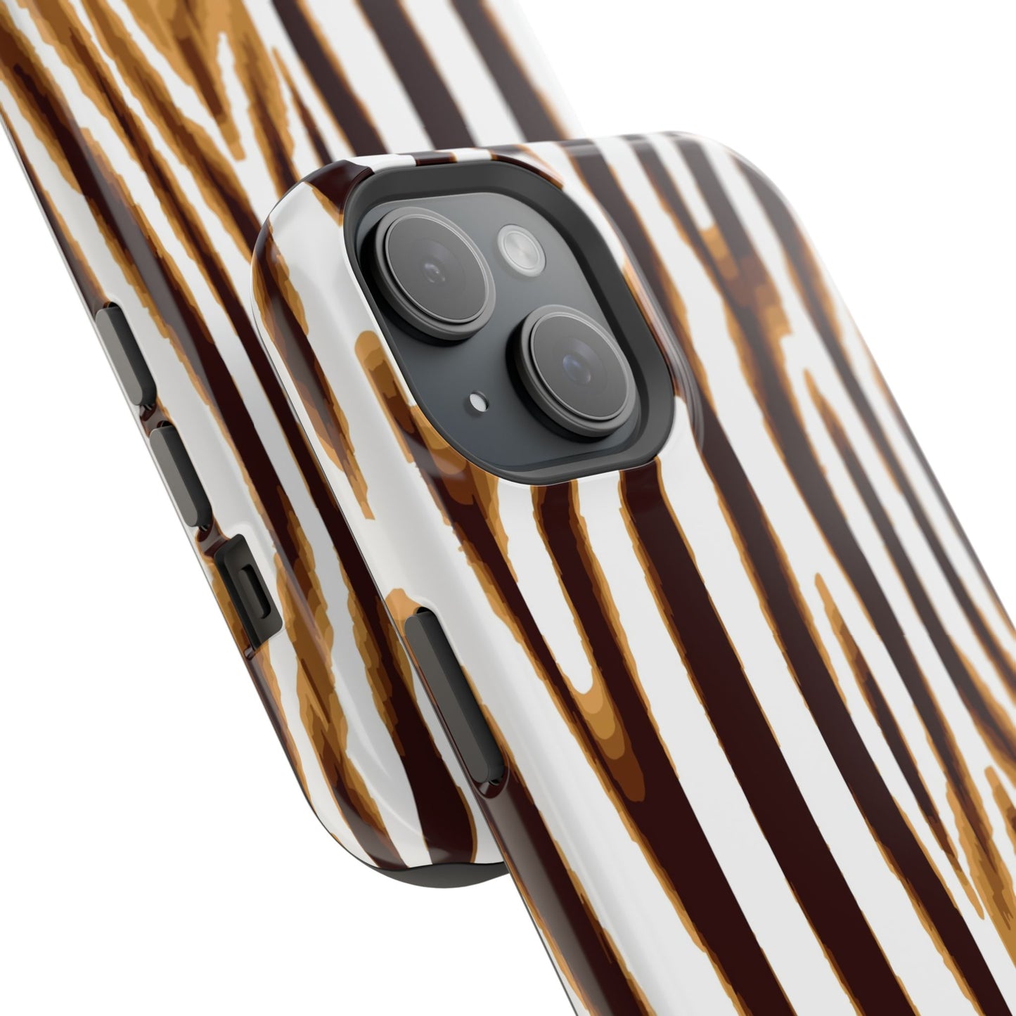 Magnetic Impact-Resistant Phone Case — Brown Zebra Stripe Designer Cover