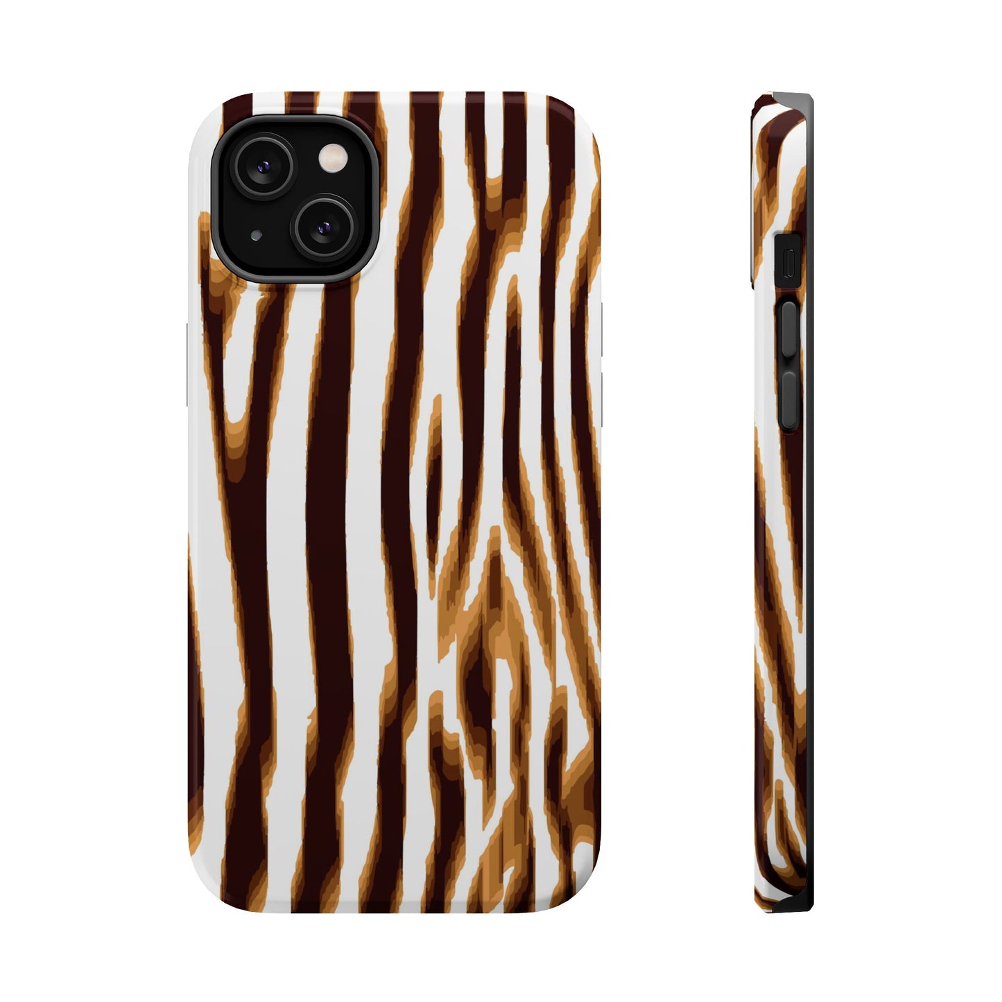 Magnetic Impact-Resistant Phone Case — Brown Zebra Stripe Designer Cover