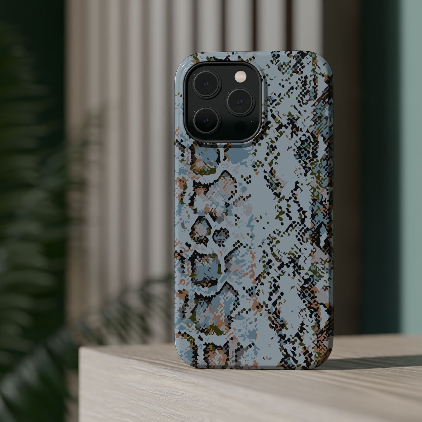 Blue Snake Skin Magnetic Impact Phone Case