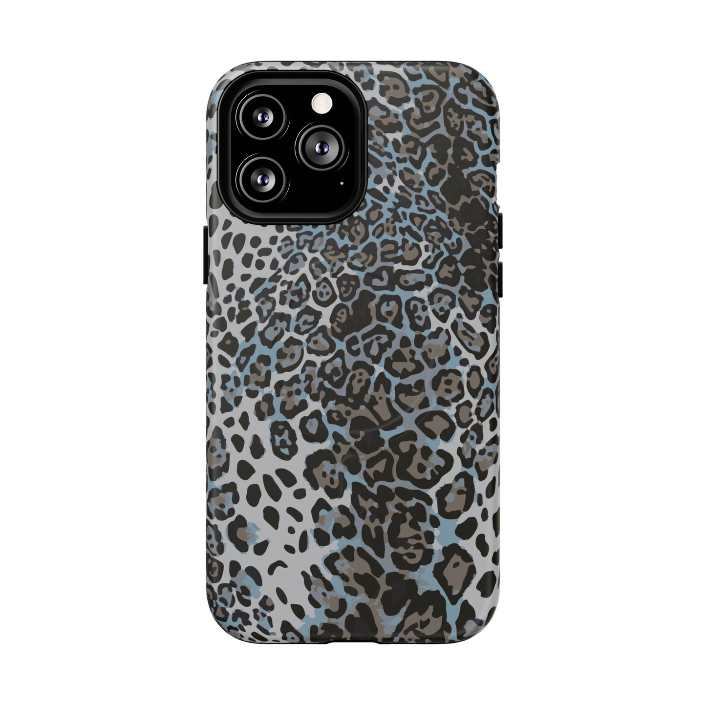 Magnetic Phone Case — Blue Leopard Print Tough Protective Cover