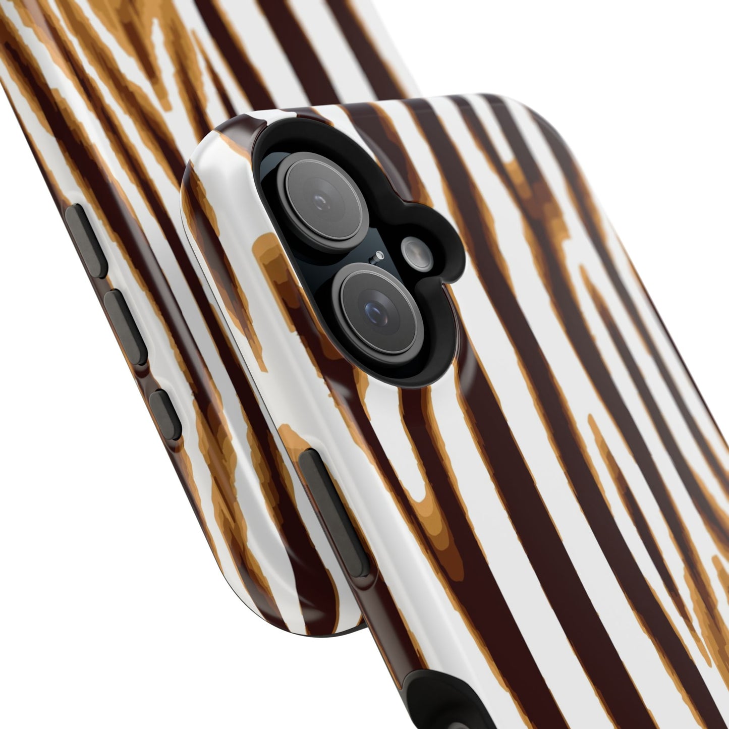 Magnetic Impact-Resistant Phone Case — Brown Zebra Stripe Designer Cover