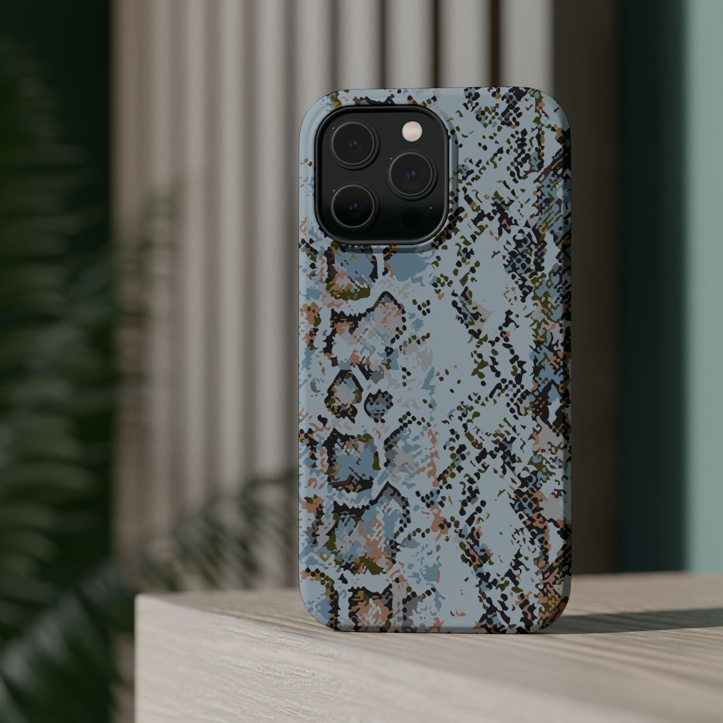 Blue Snake Skin Magnetic Impact Phone Case