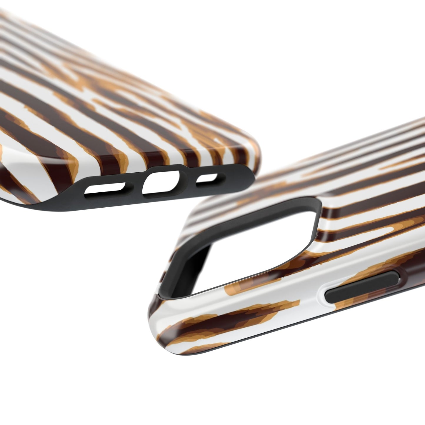 Magnetic Impact-Resistant Phone Case — Brown Zebra Stripe Designer Cover