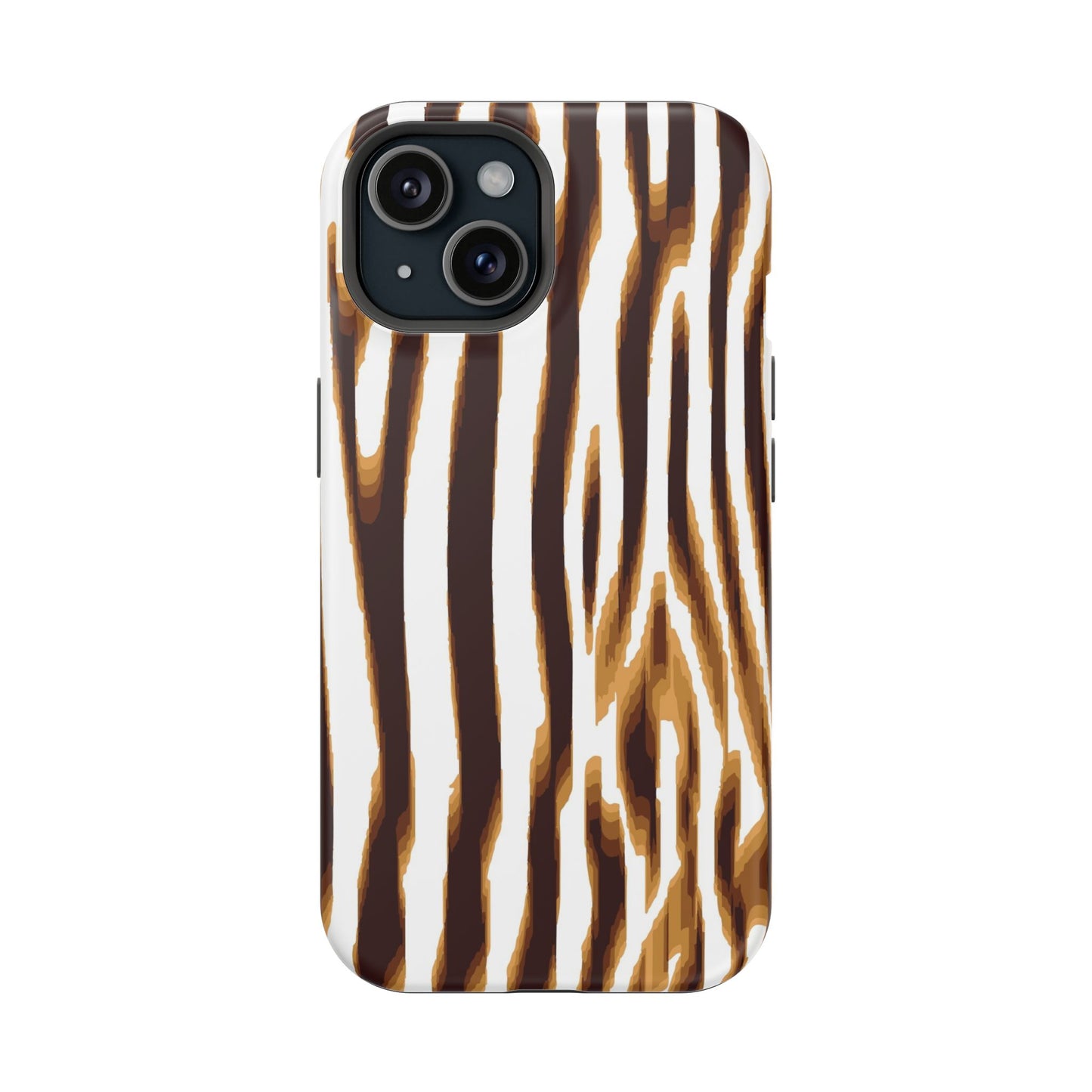 Magnetic Impact-Resistant Phone Case — Brown Zebra Stripe Designer Cover