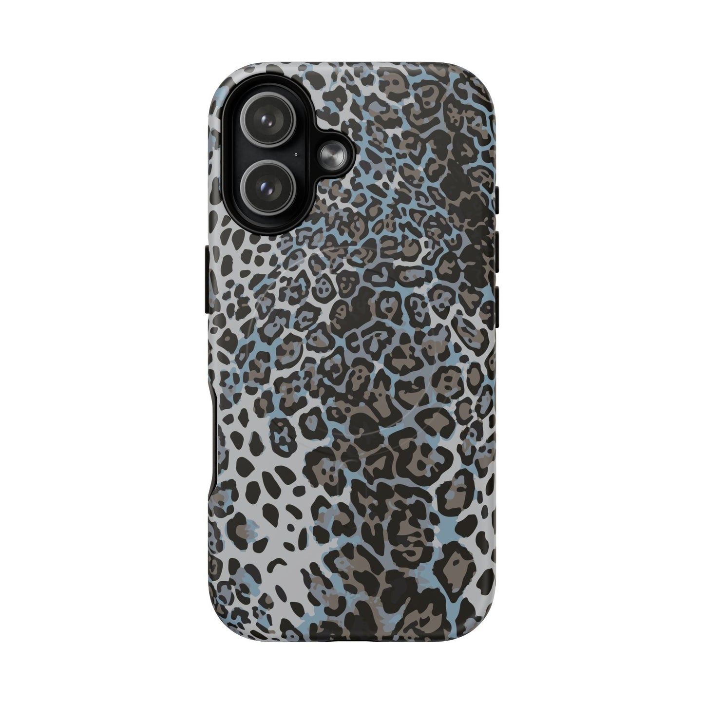Magnetic Phone Case — Blue Leopard Print Tough Protective Cover