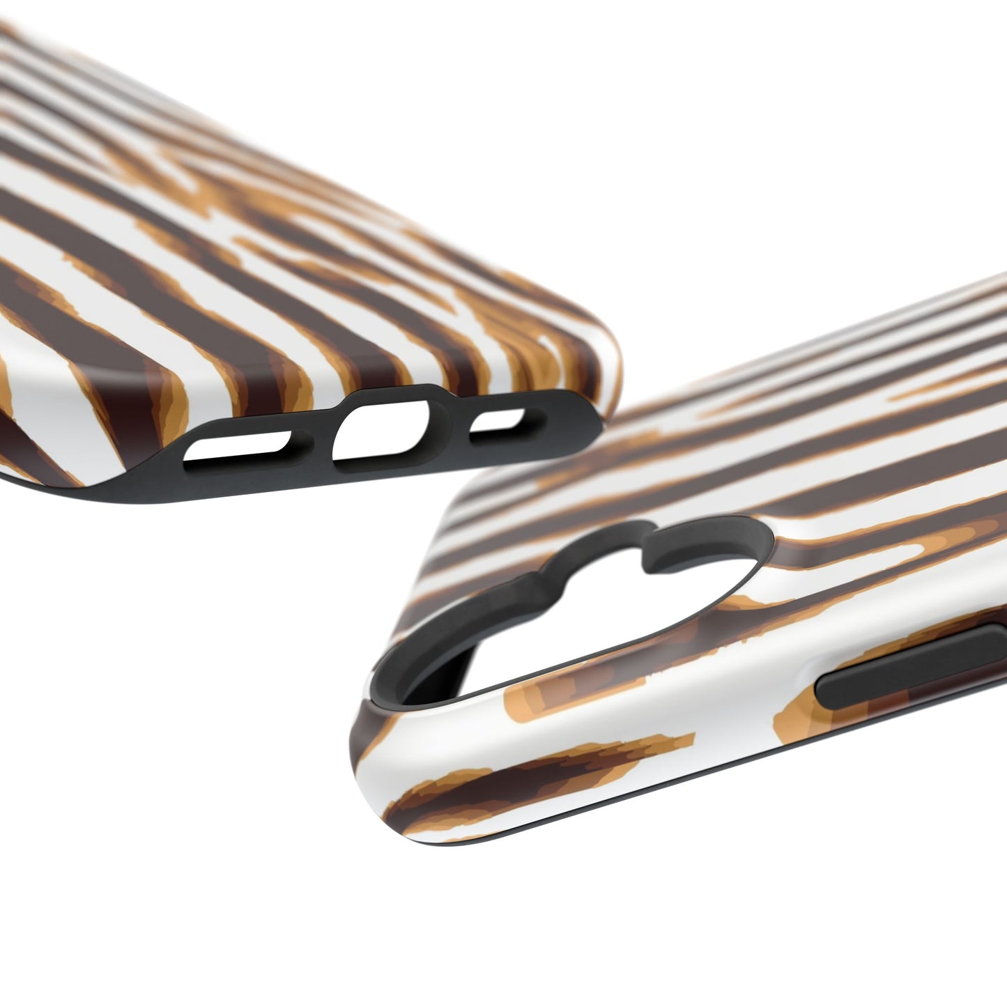 Magnetic Impact-Resistant Phone Case — Brown Zebra Stripe Designer Cover