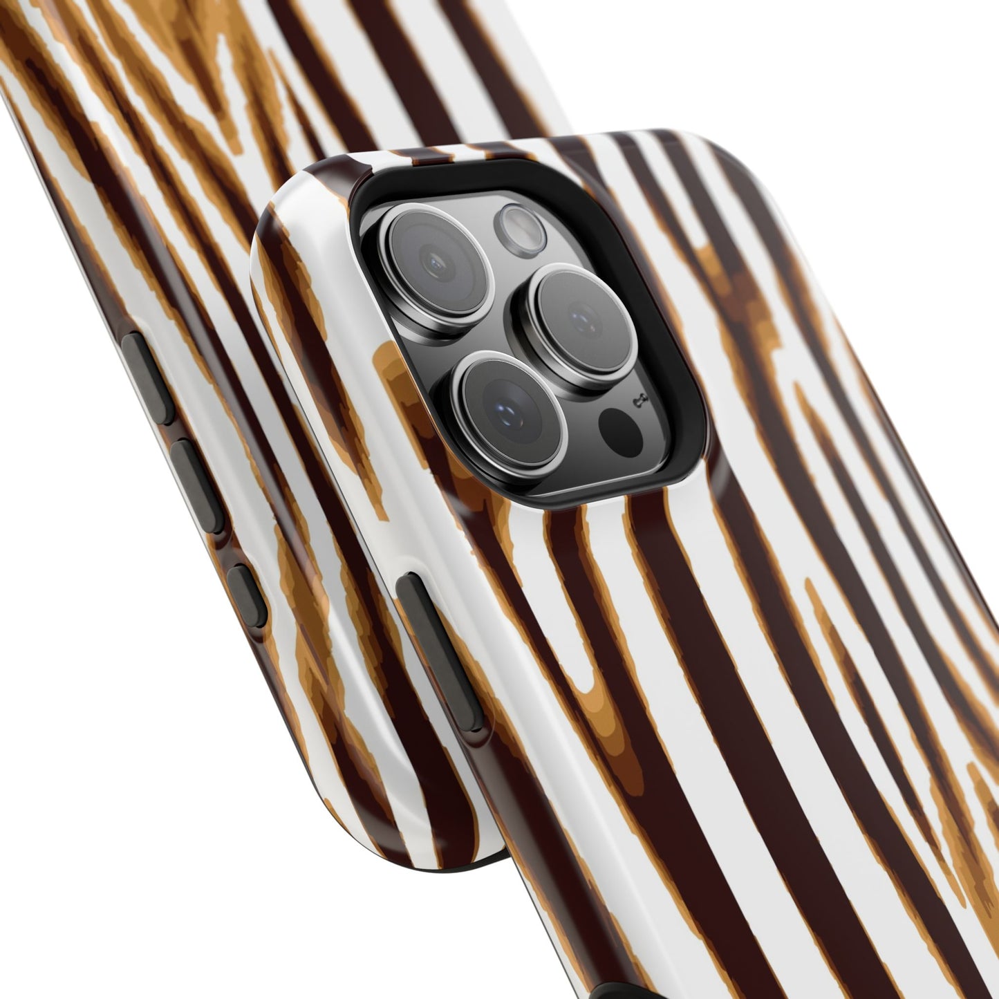 Magnetic Impact-Resistant Phone Case — Brown Zebra Stripe Designer Cover