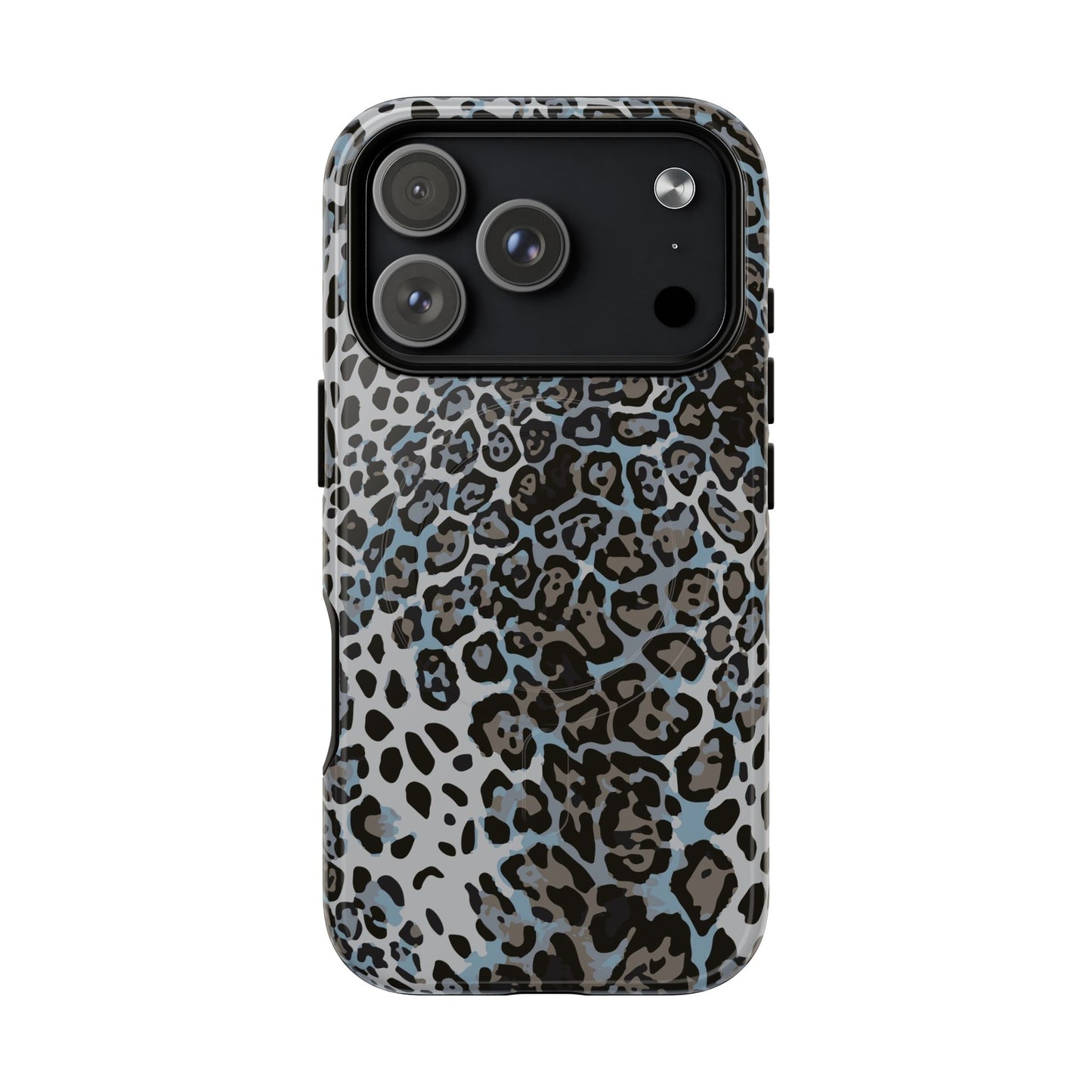 Magnetic Phone Case — Blue Leopard Print Tough Protective Cover