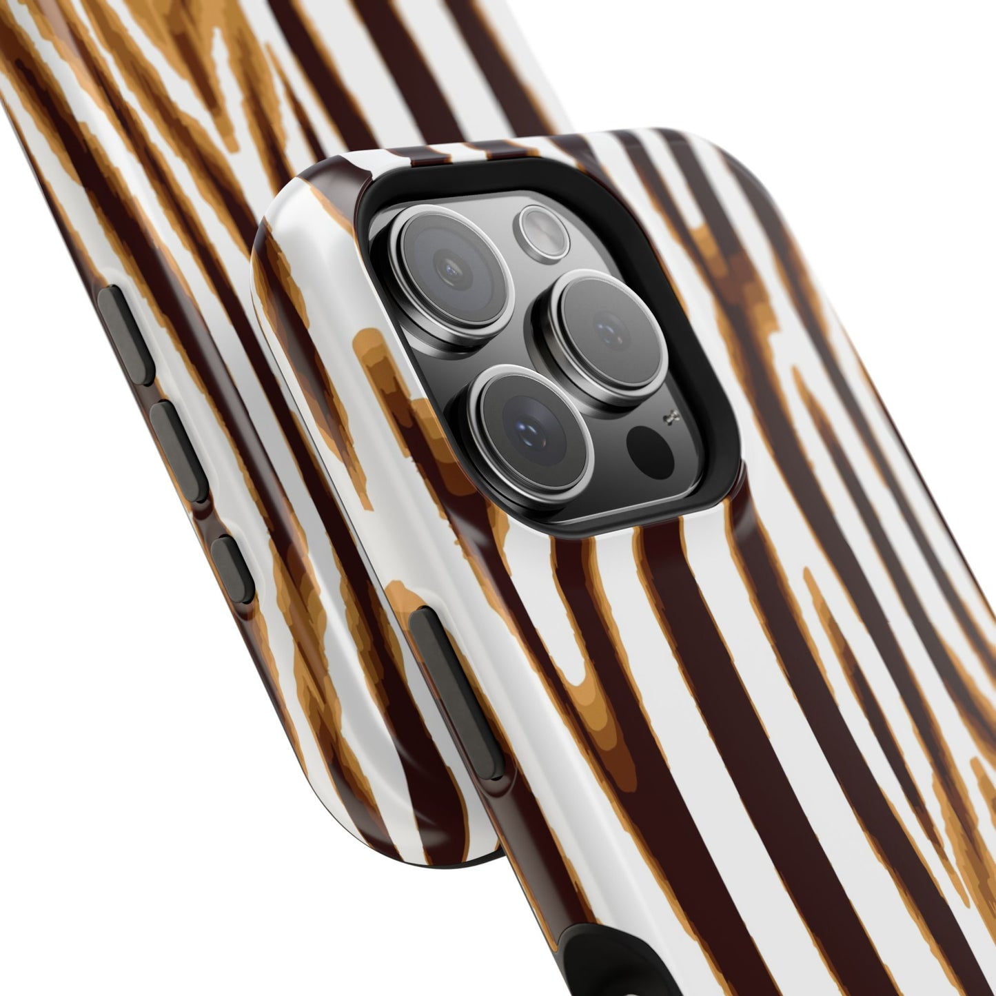 Magnetic Impact-Resistant Phone Case — Brown Zebra Stripe Designer Cover