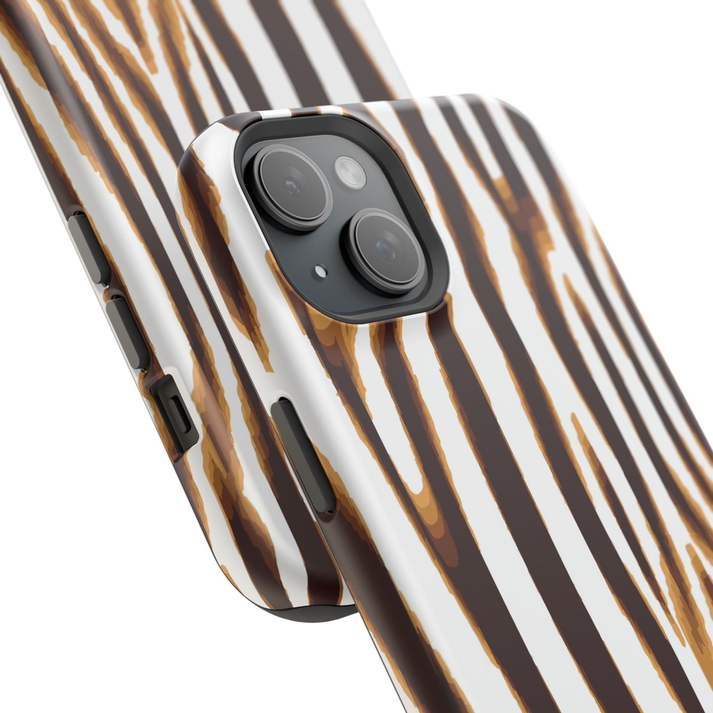 Magnetic Impact-Resistant Phone Case — Brown Zebra Stripe Designer Cover