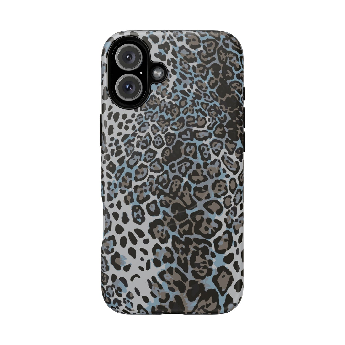 Magnetic Phone Case — Blue Leopard Print Tough Protective Cover