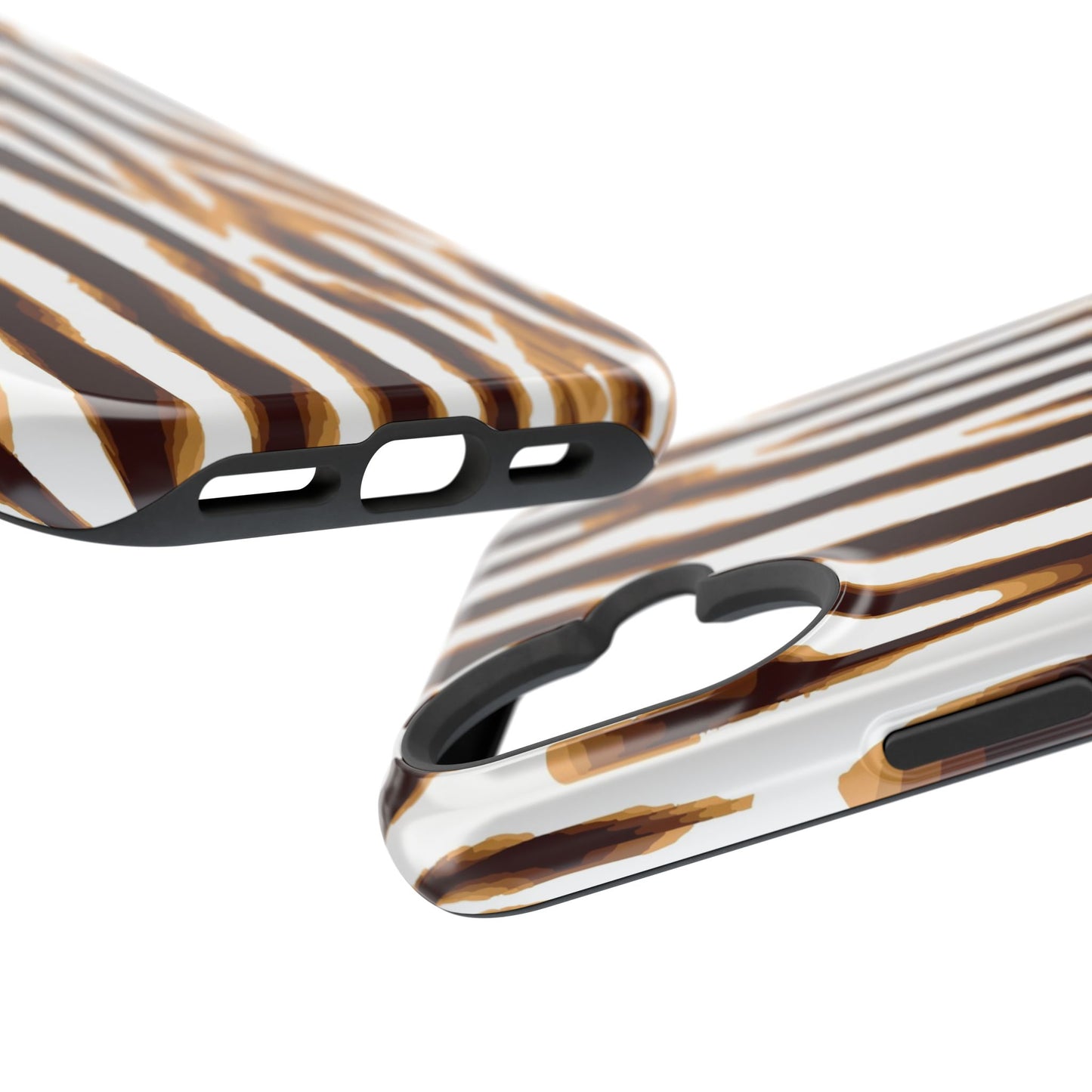 Magnetic Impact-Resistant Phone Case — Brown Zebra Stripe Designer Cover