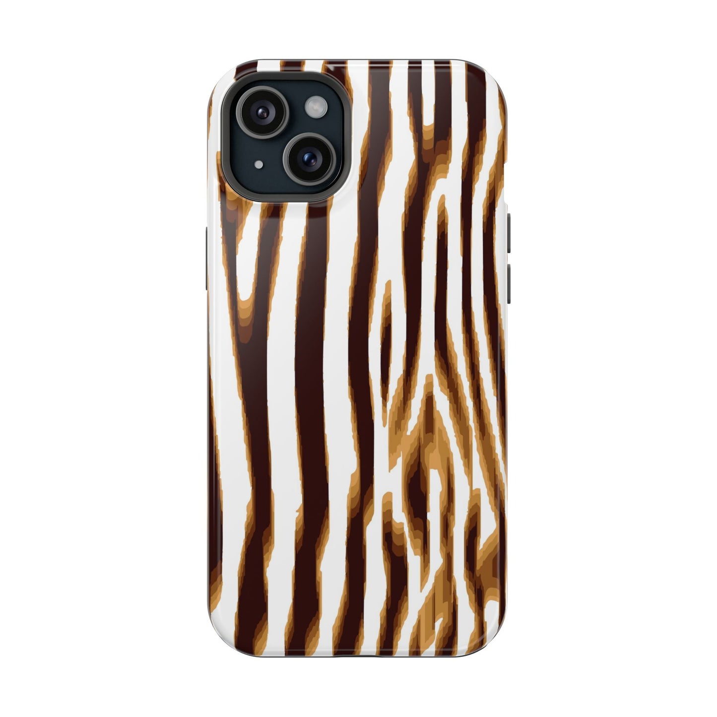 Magnetic Impact-Resistant Phone Case — Brown Zebra Stripe Designer Cover
