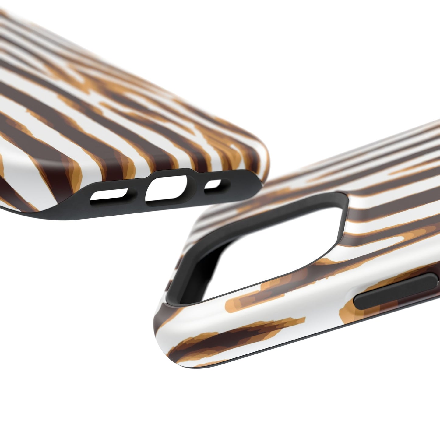 Magnetic Impact-Resistant Phone Case — Brown Zebra Stripe Designer Cover