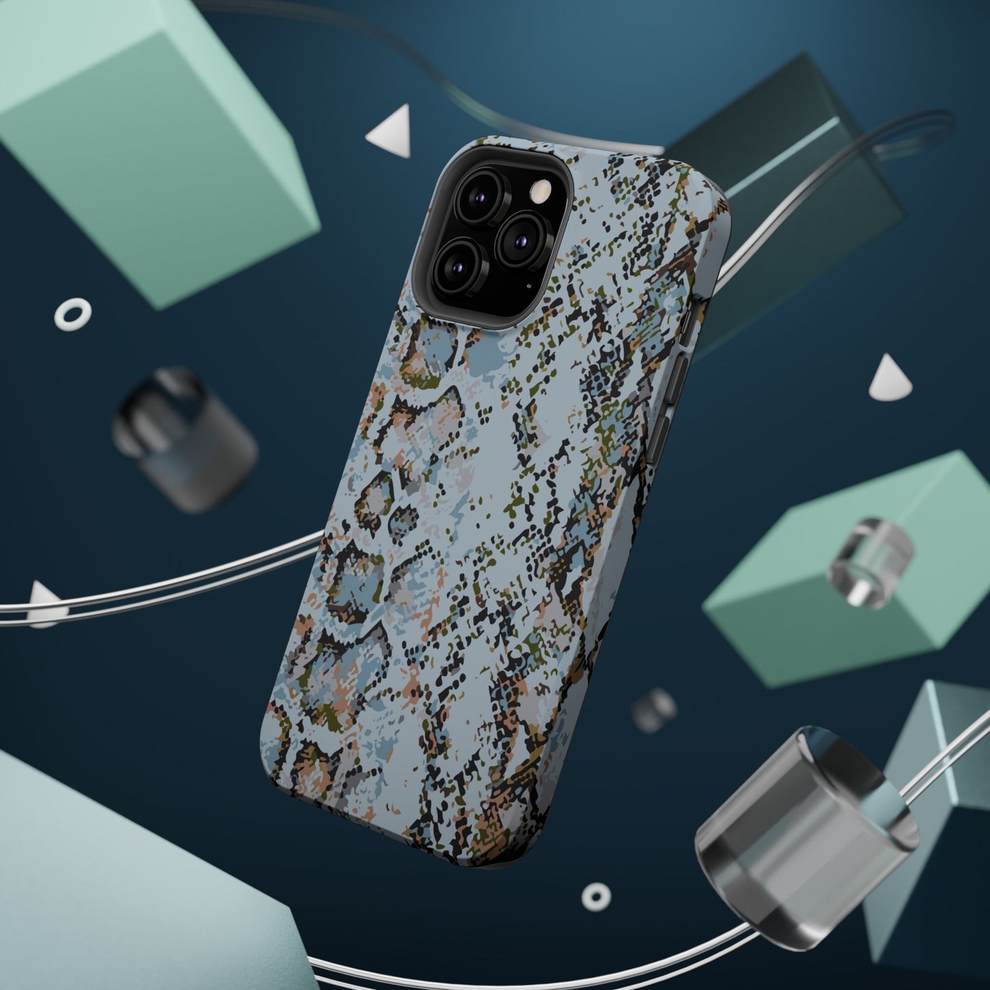 Blue Snake Skin Magnetic Impact Phone Case