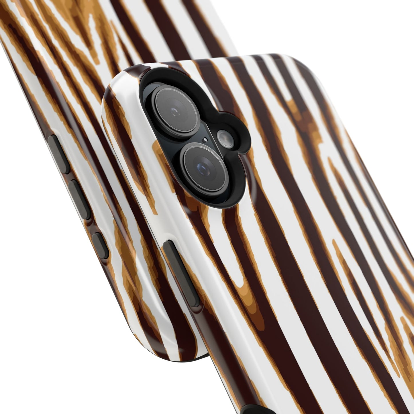Magnetic Impact-Resistant Phone Case — Brown Zebra Stripe Designer Cover