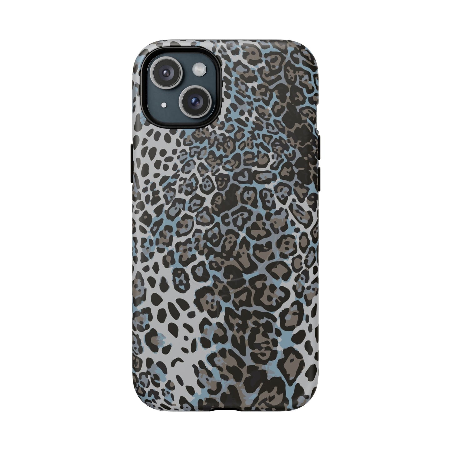 Magnetic Phone Case — Blue Leopard Print Tough Protective Cover