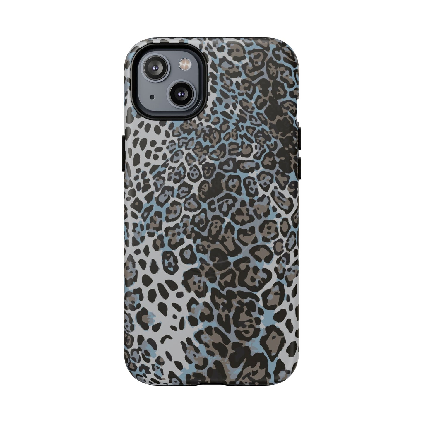 Magnetic Phone Case — Blue Leopard Print Tough Protective Cover