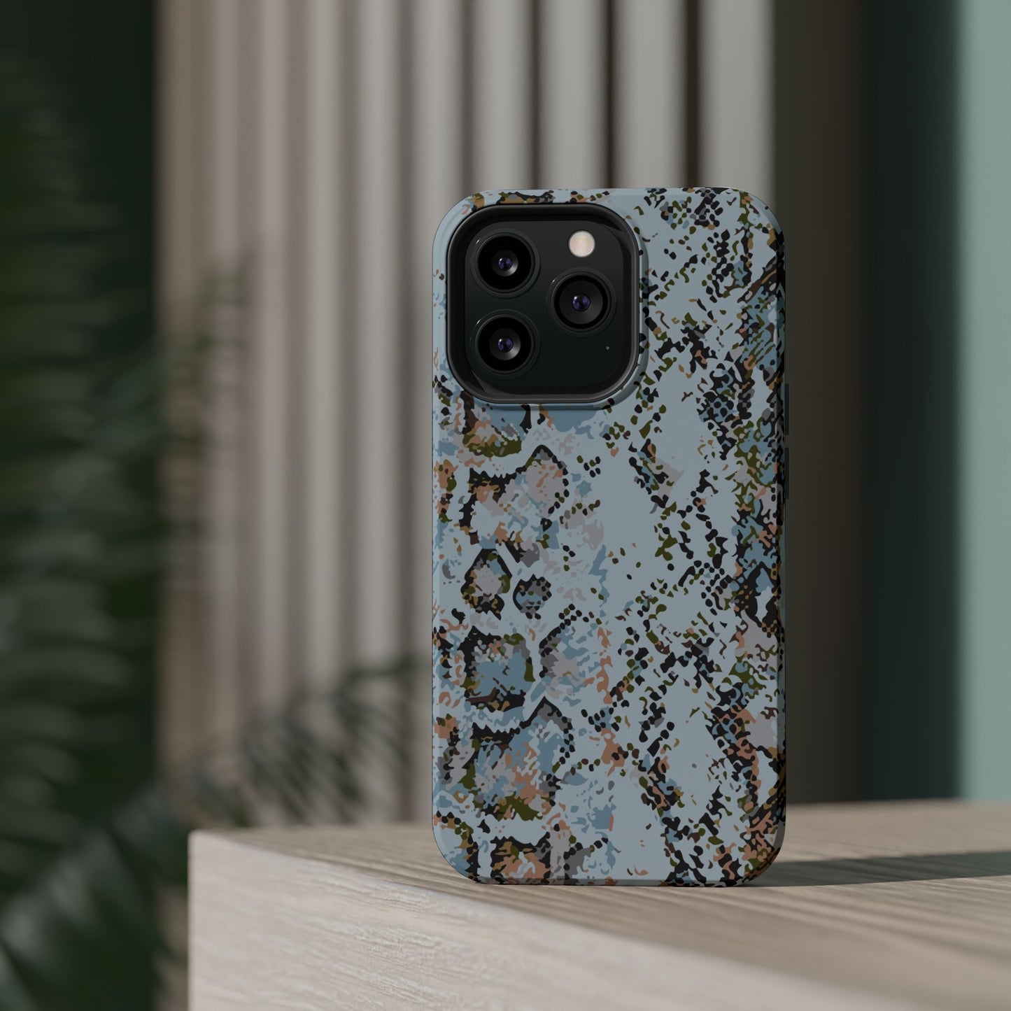 Blue Snake Skin Magnetic Impact Phone Case