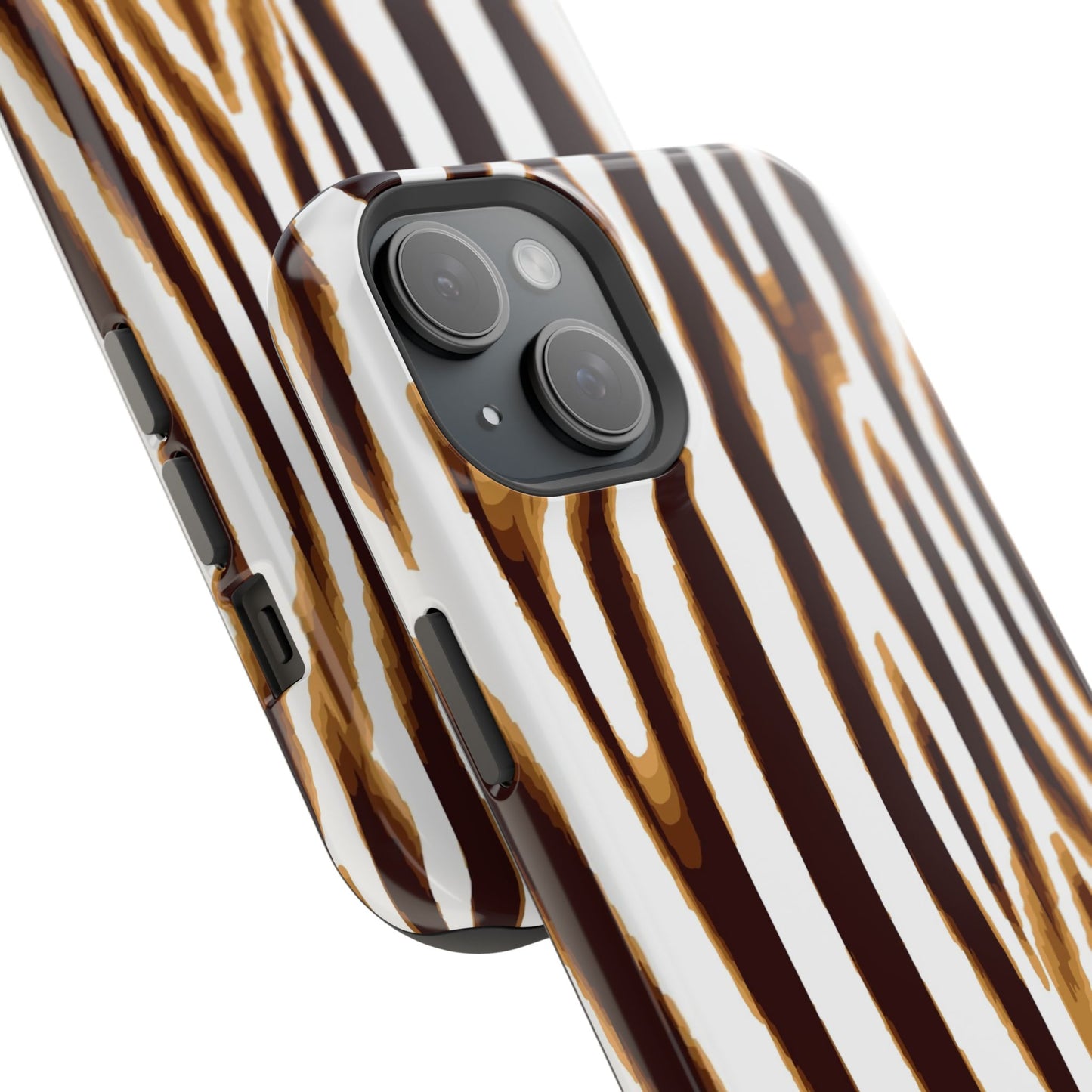 Magnetic Impact-Resistant Phone Case — Brown Zebra Stripe Designer Cover