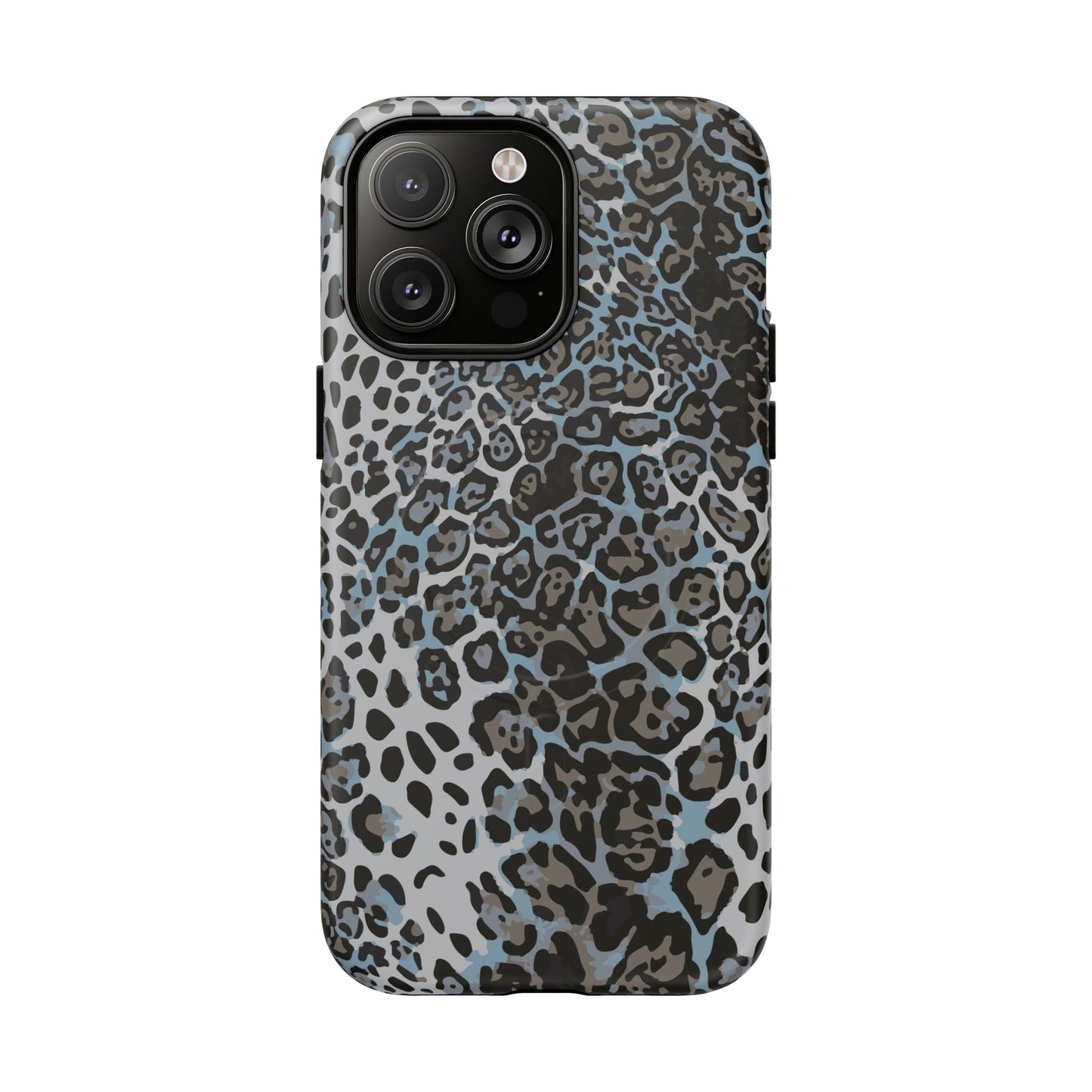 Magnetic Phone Case — Blue Leopard Print Tough Protective Cover