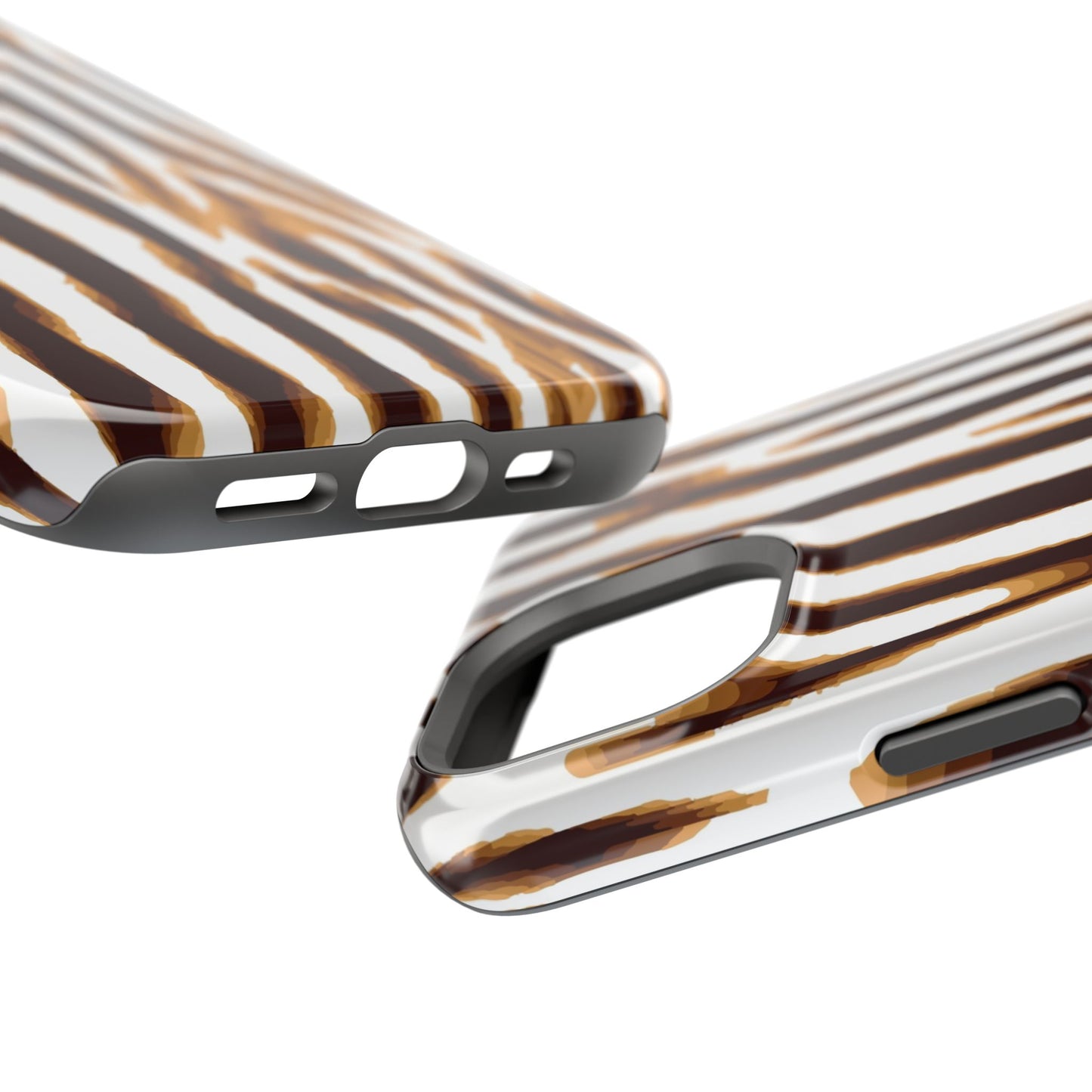 Magnetic Impact-Resistant Phone Case — Brown Zebra Stripe Designer Cover