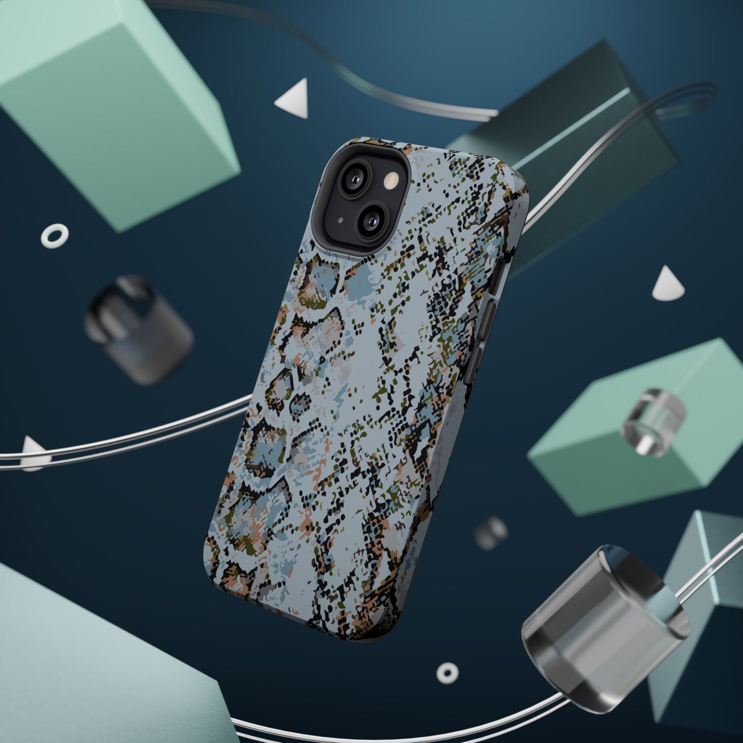 Blue Snake Skin Magnetic Impact Phone Case