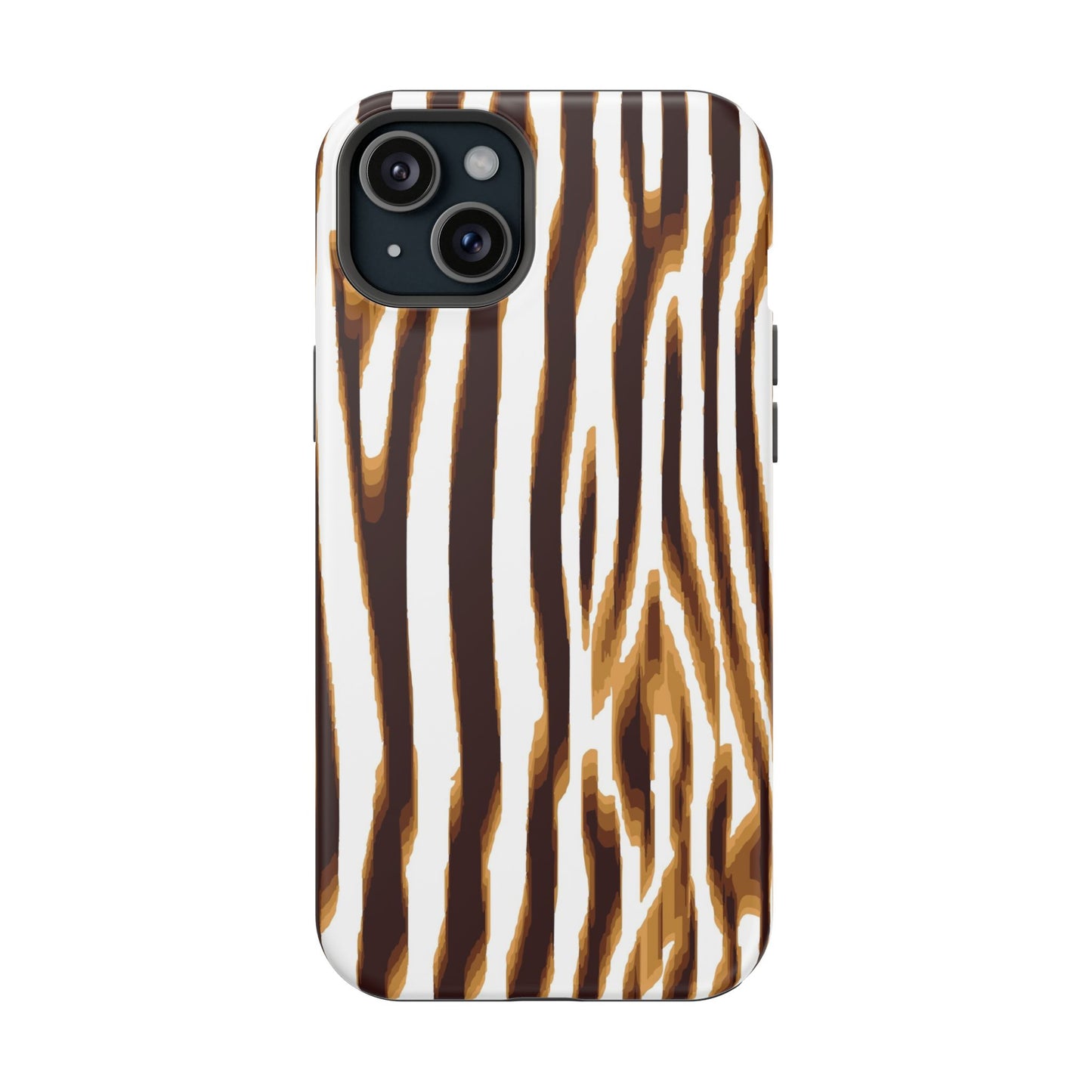 Magnetic Impact-Resistant Phone Case — Brown Zebra Stripe Designer Cover