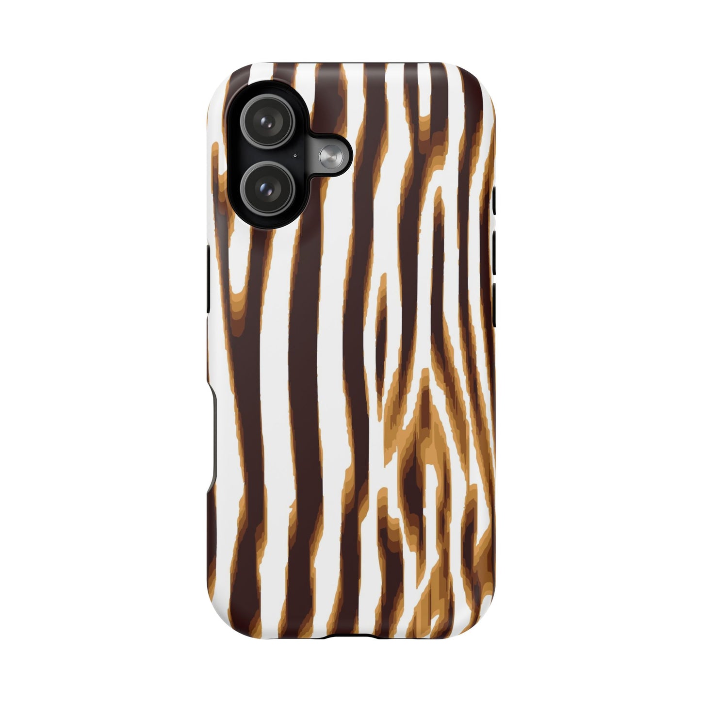 Magnetic Impact-Resistant Phone Case — Brown Zebra Stripe Designer Cover