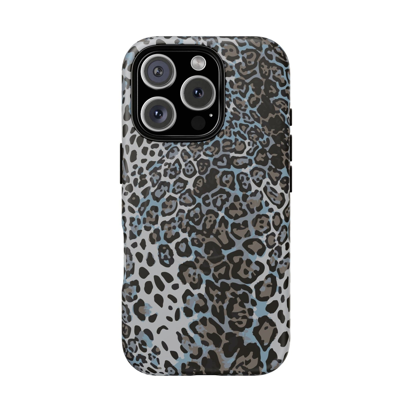Magnetic Phone Case — Blue Leopard Print Tough Protective Cover