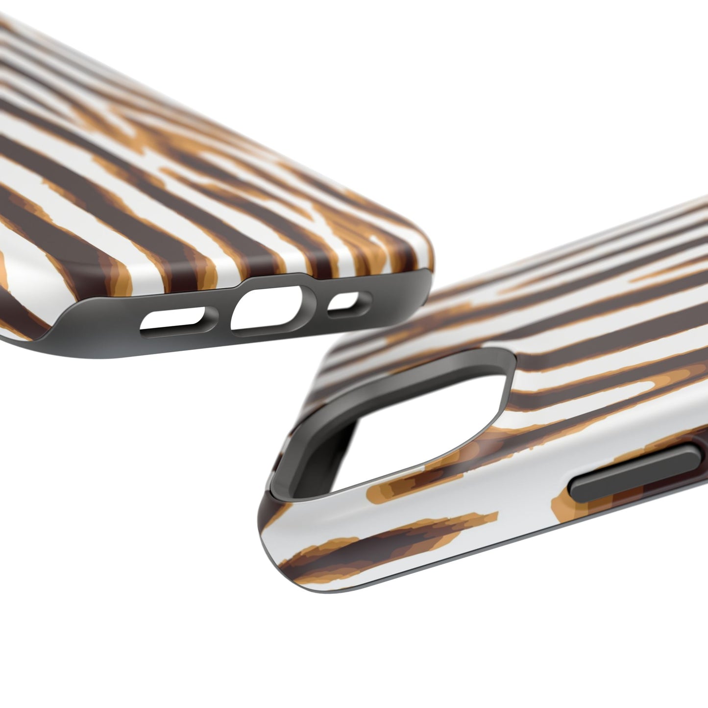Magnetic Impact-Resistant Phone Case — Brown Zebra Stripe Designer Cover