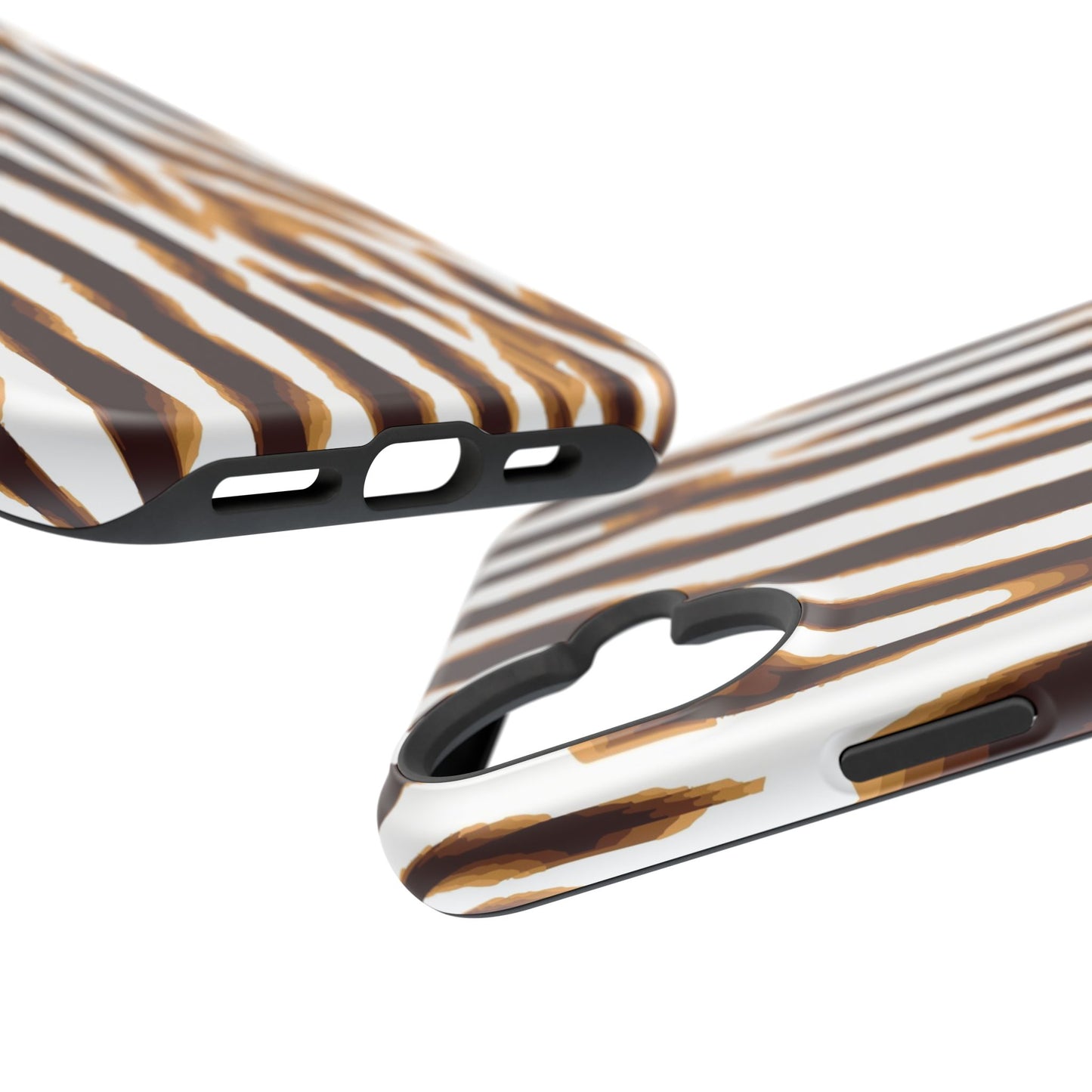 Magnetic Impact-Resistant Phone Case — Brown Zebra Stripe Designer Cover
