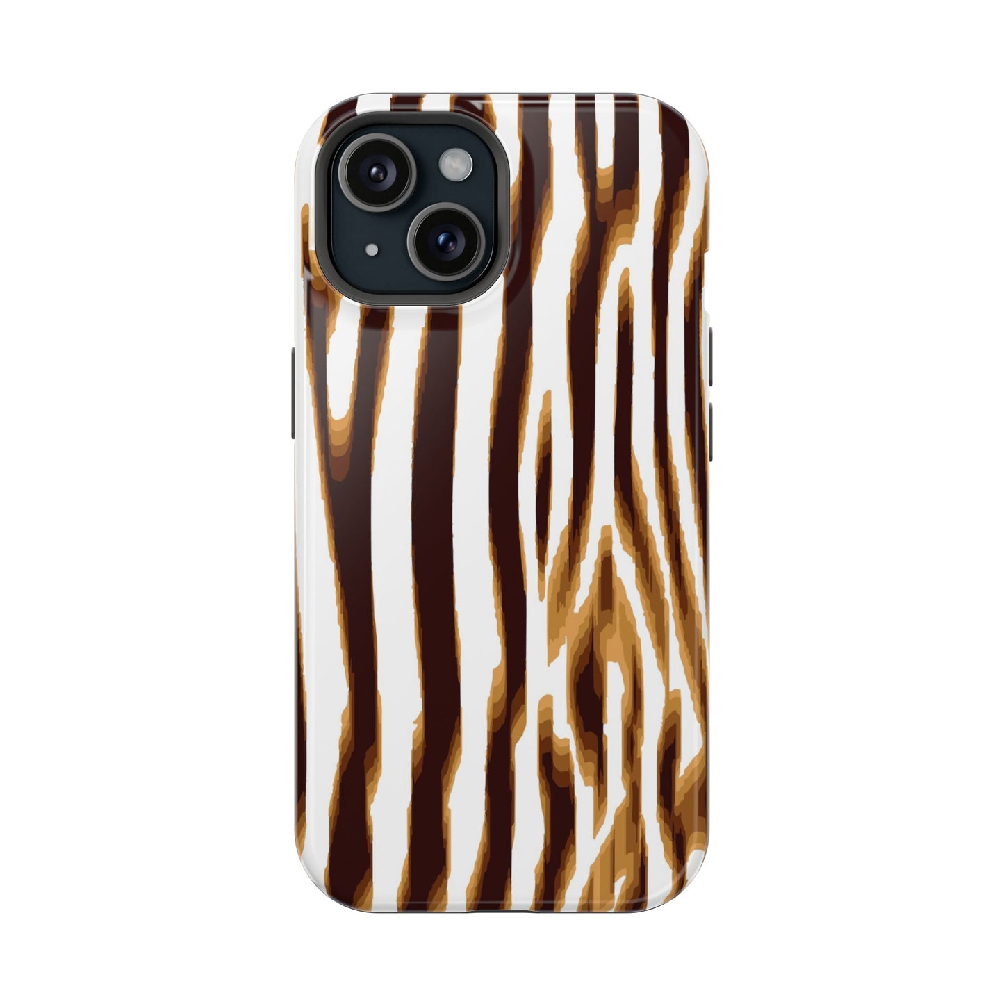 Magnetic Impact-Resistant Phone Case — Brown Zebra Stripe Designer Cover
