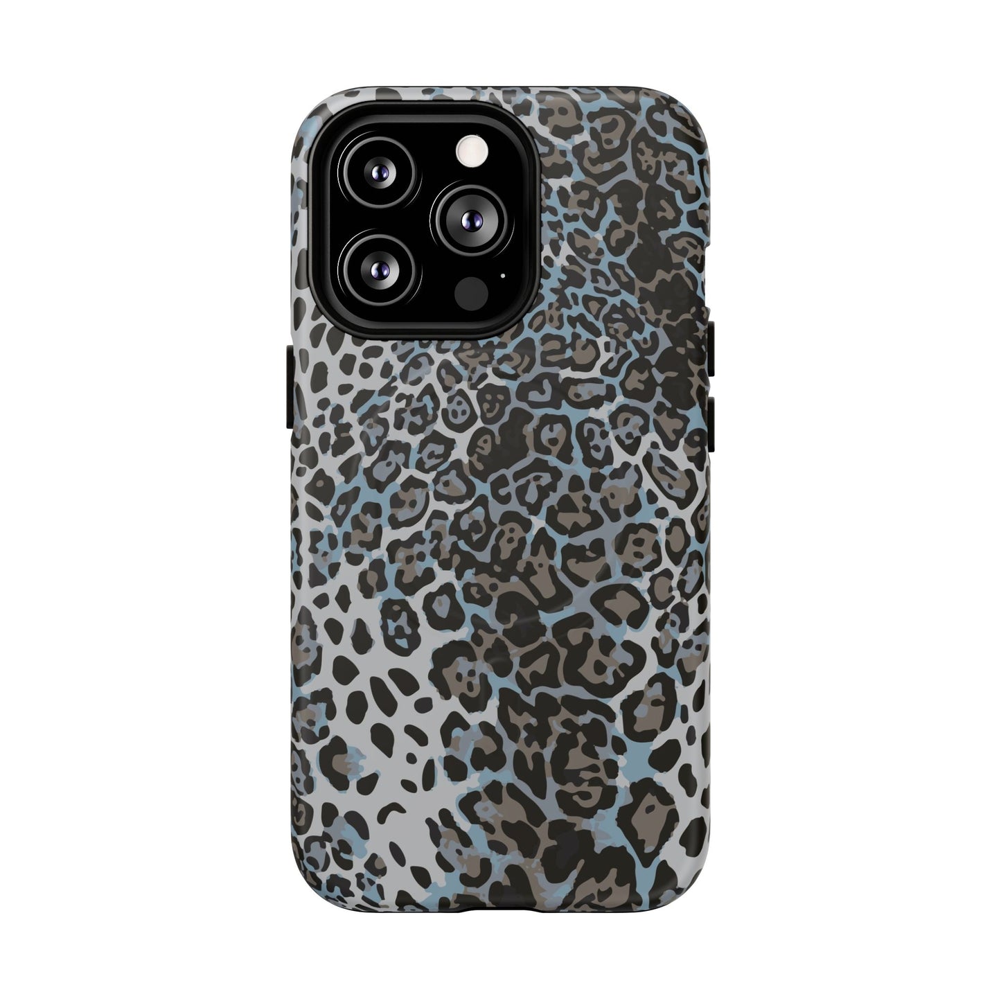 Magnetic Phone Case — Blue Leopard Print Tough Protective Cover