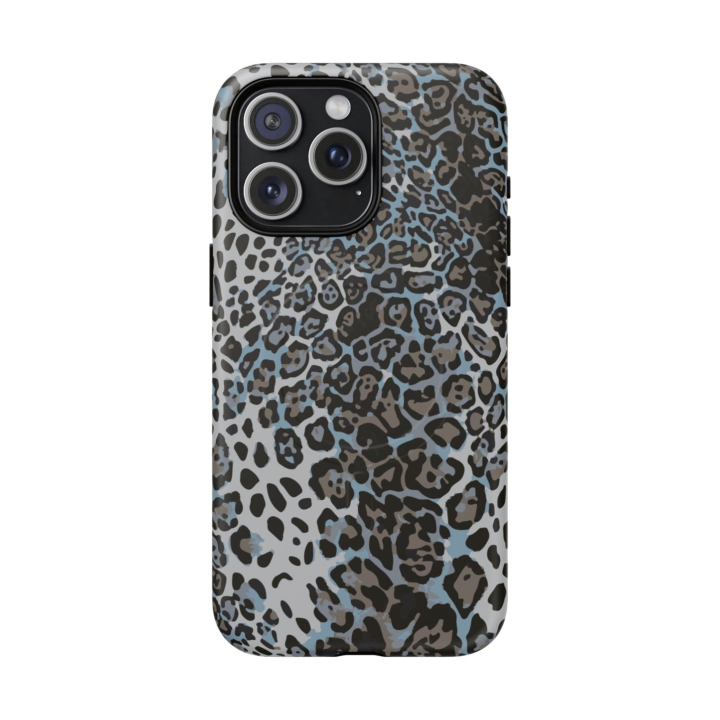 Magnetic Phone Case — Blue Leopard Print Tough Protective Cover