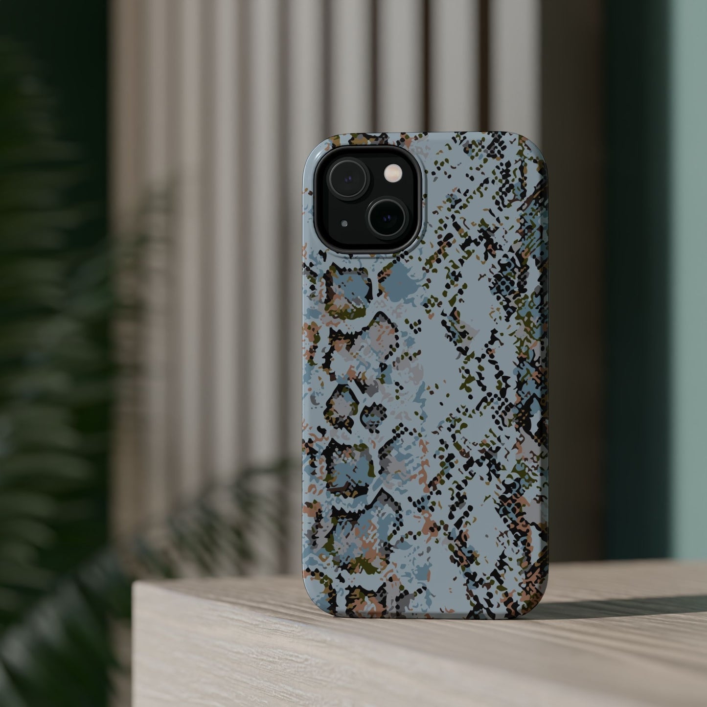 Blue Snake Skin Magnetic Impact Phone Case