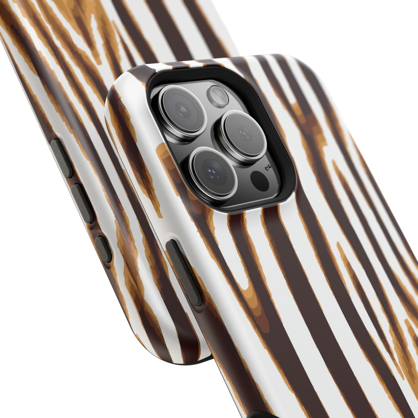 Magnetic Impact-Resistant Phone Case — Brown Zebra Stripe Designer Cover