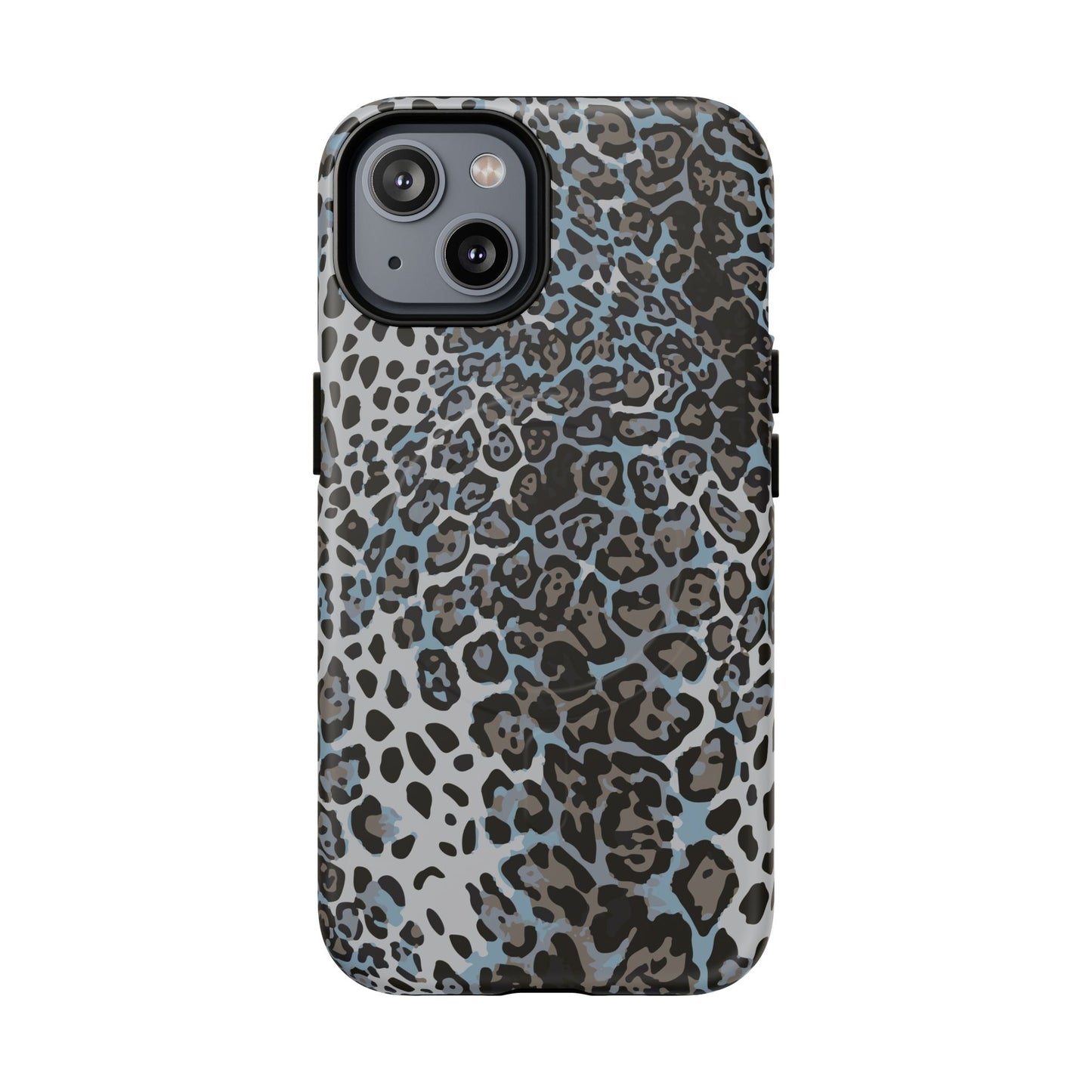 Magnetic Phone Case — Blue Leopard Print Tough Protective Cover