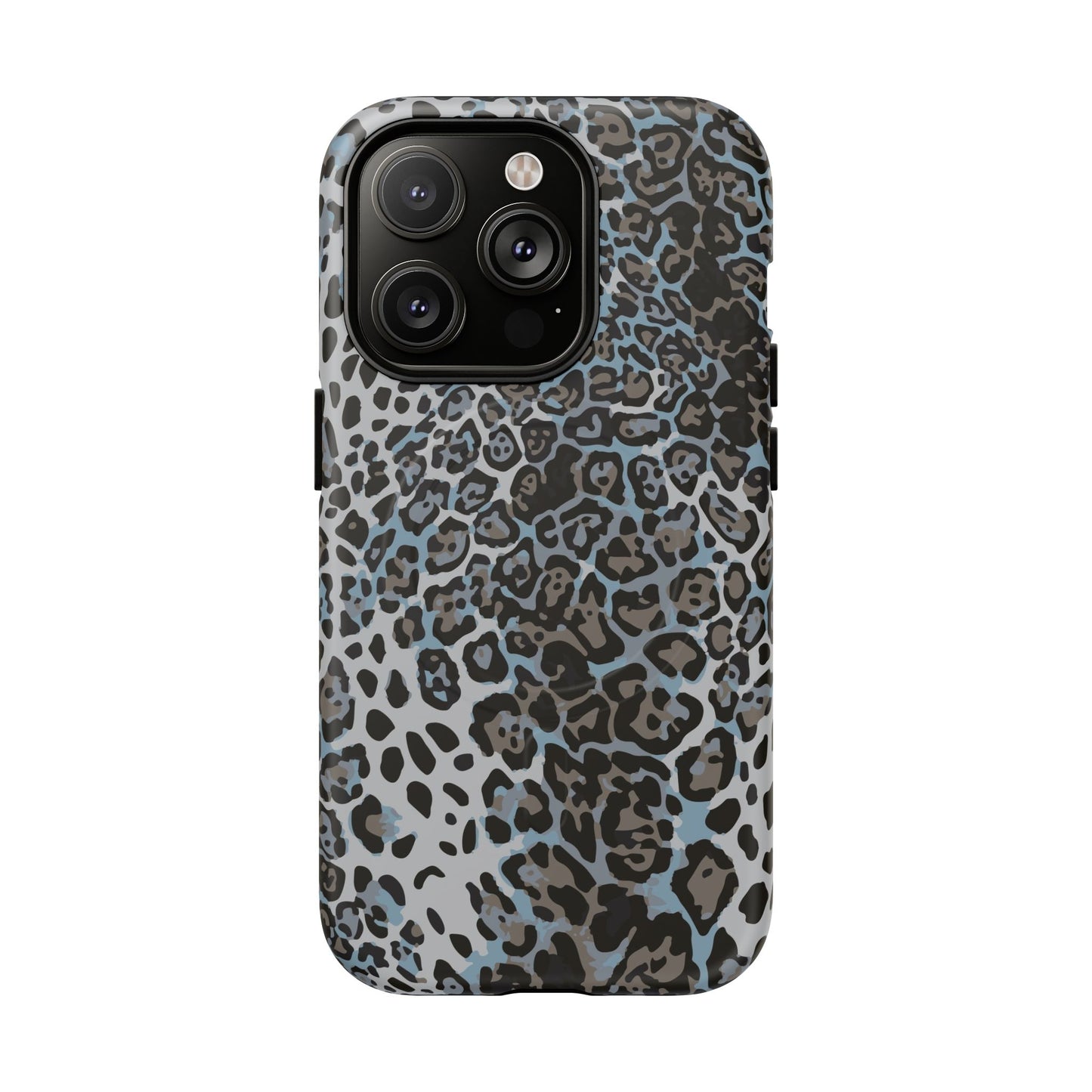 Magnetic Phone Case — Blue Leopard Print Tough Protective Cover